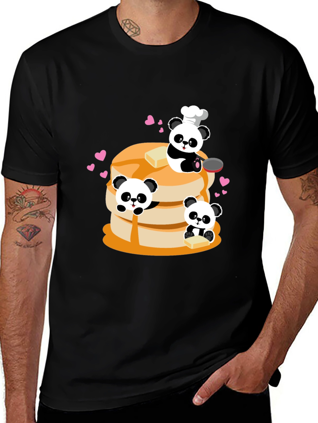 Variant 7 of Panda Chef Pancake Stack Graphic T-Shirt