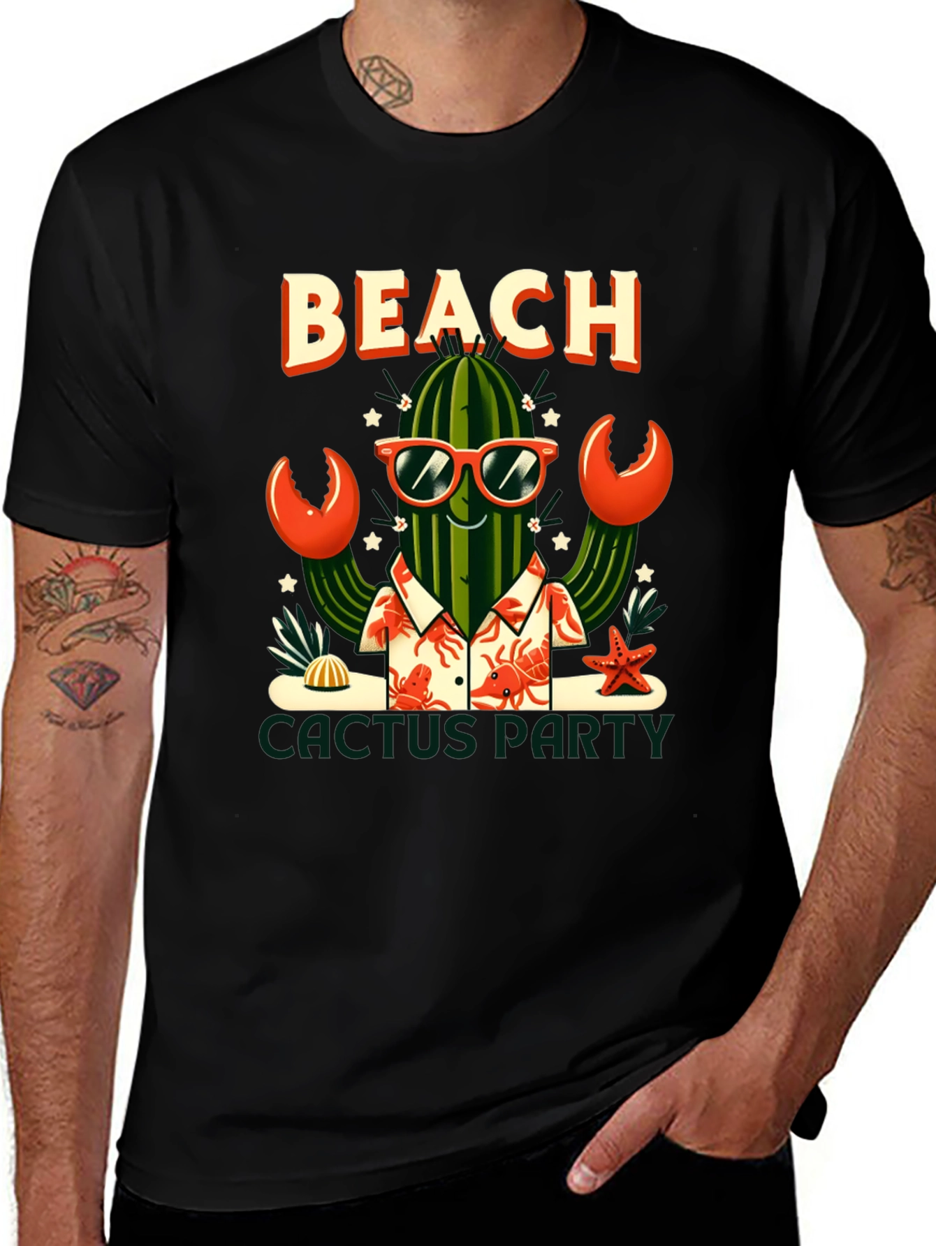 Beach Cactus Party Graphic T-Shirt
