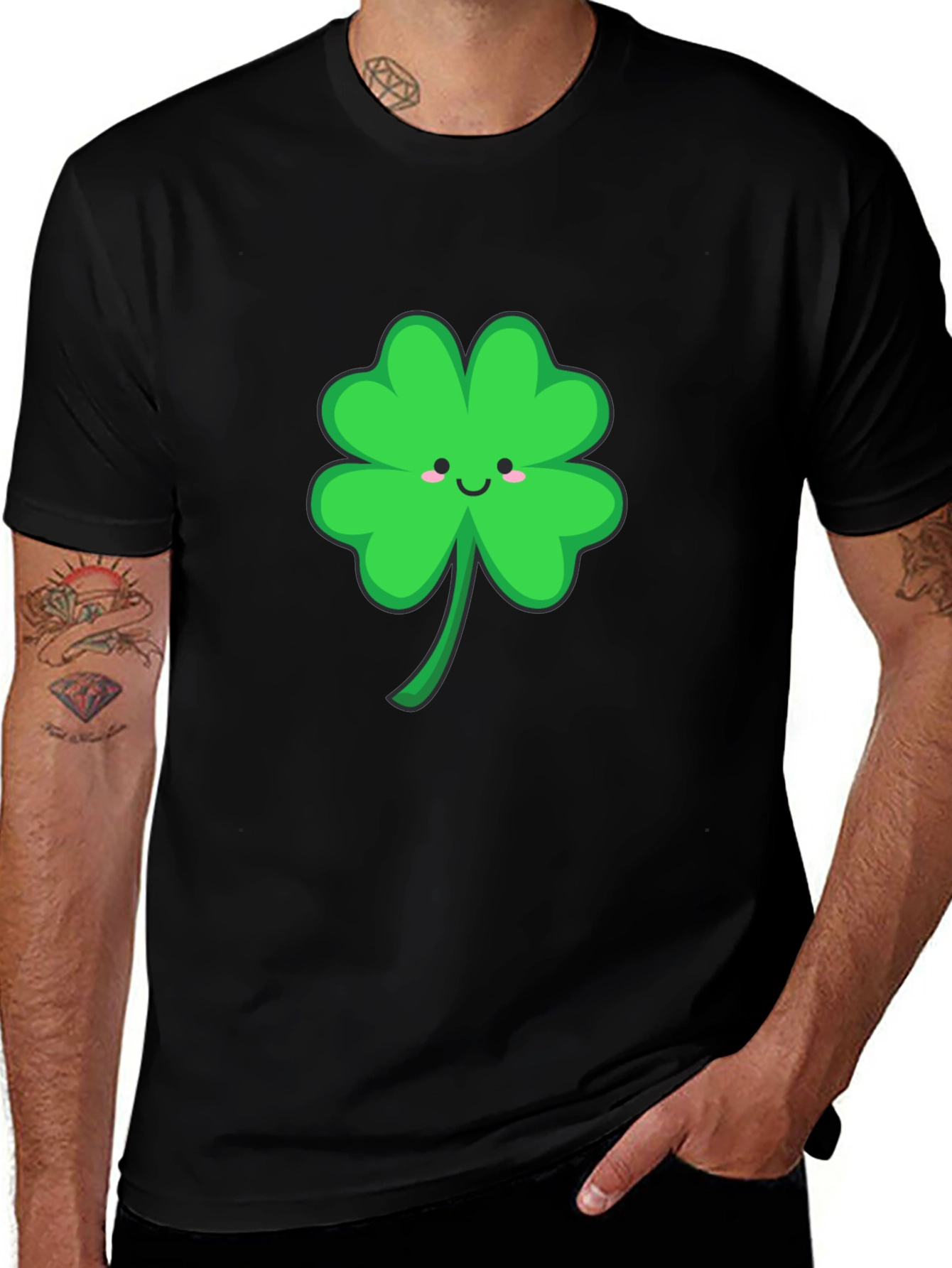 Variant 27 of Lucky Clover Graphic Tee - Black