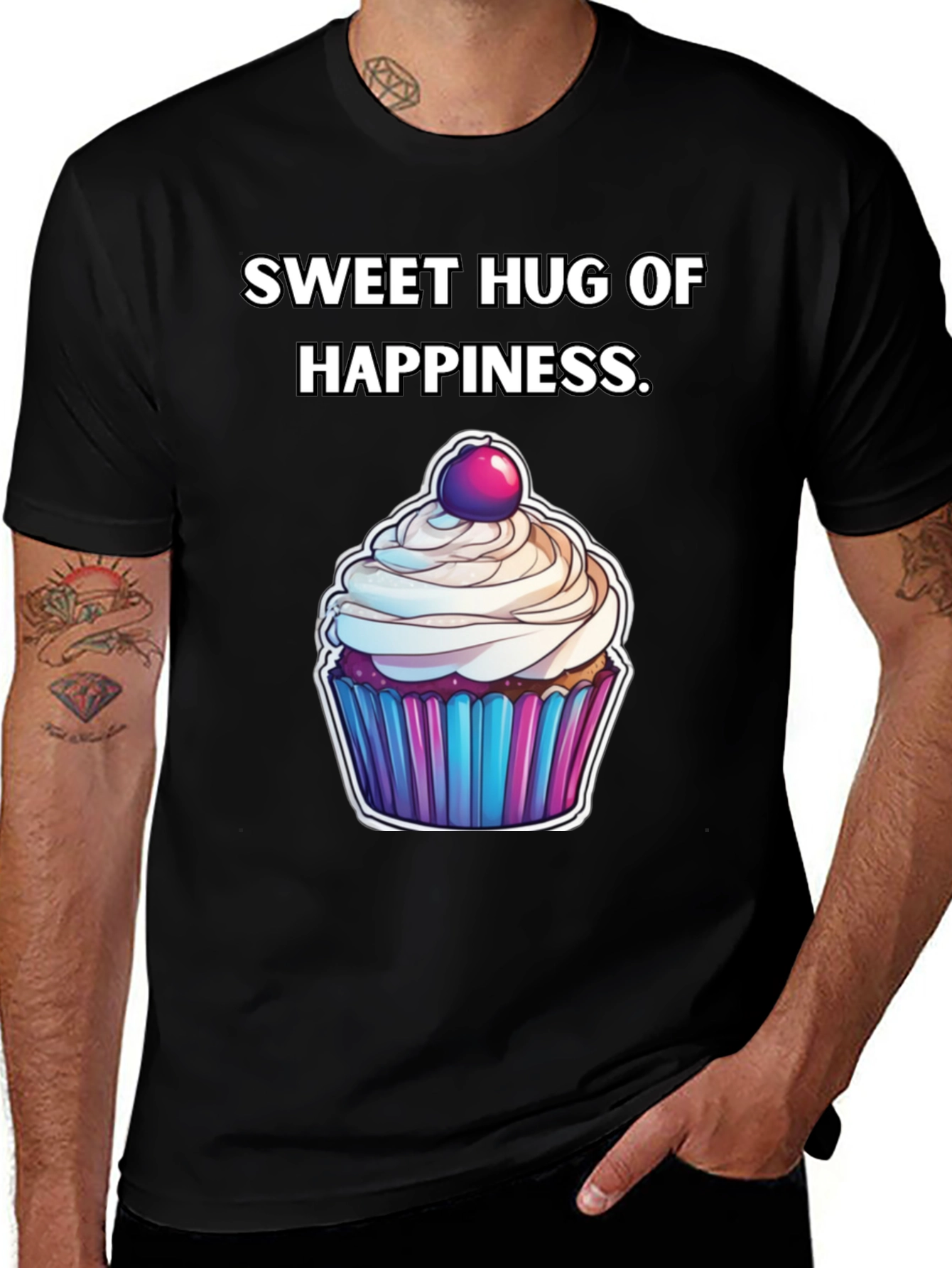 Black Sweet Hug of Happiness T-Shirt main image