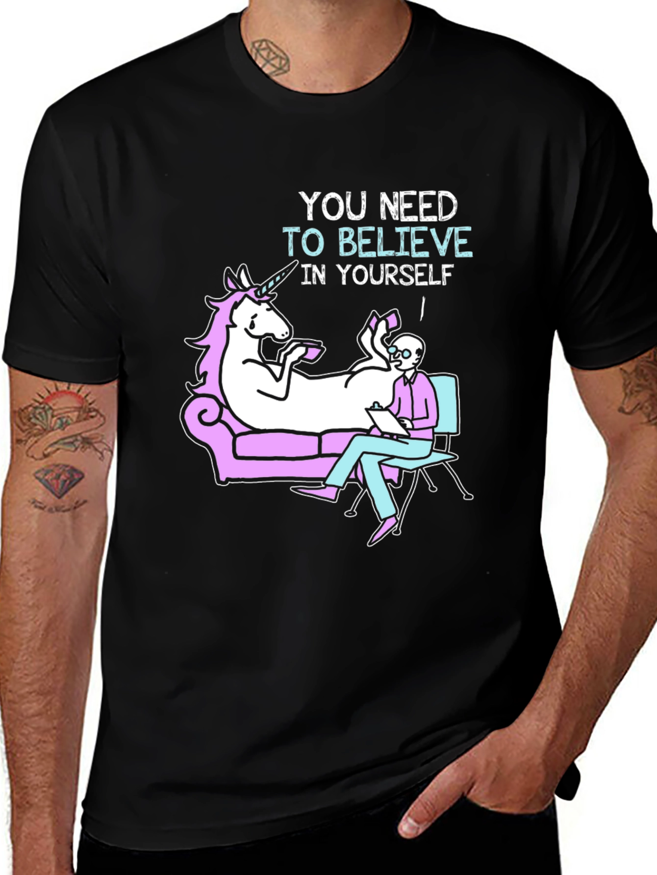 Variant 21 of Believe In Yourself T-Shirt - Unicorn Therapy Tee