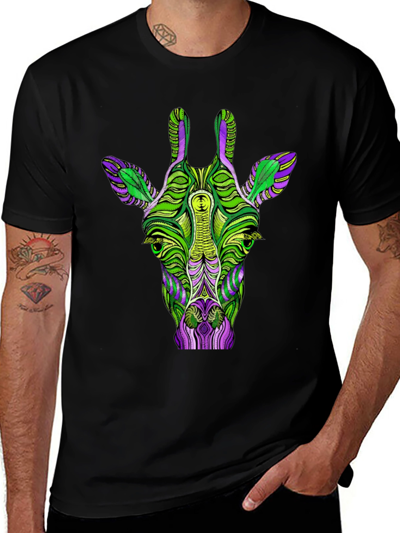 Variant 2 of Psychedelic Giraffe Graphic T-Shirt