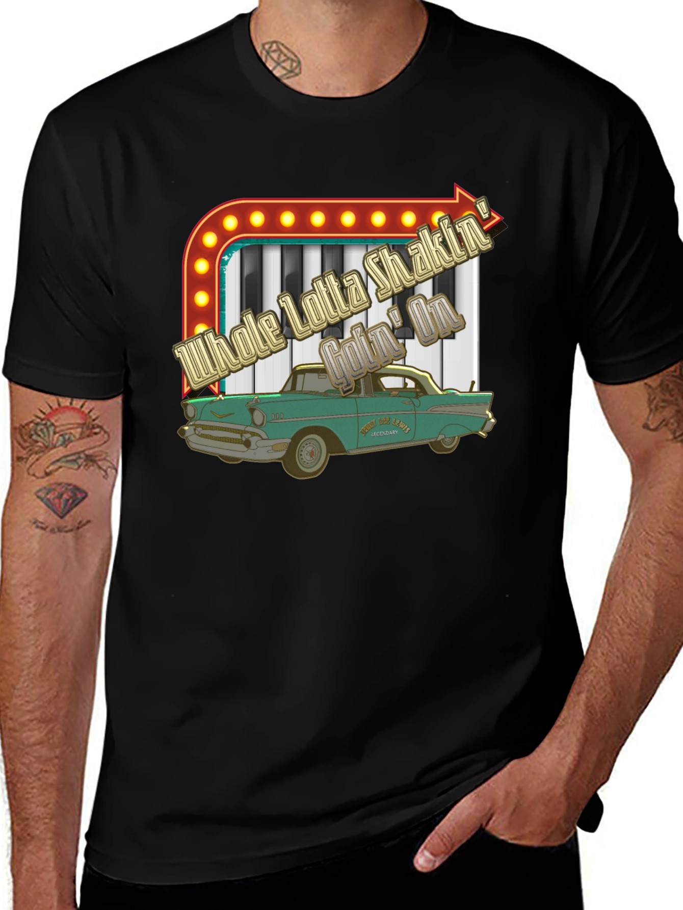 Variant 24 of Whole Lotta Shakin' Goin' On Classic Car Graphic Tee