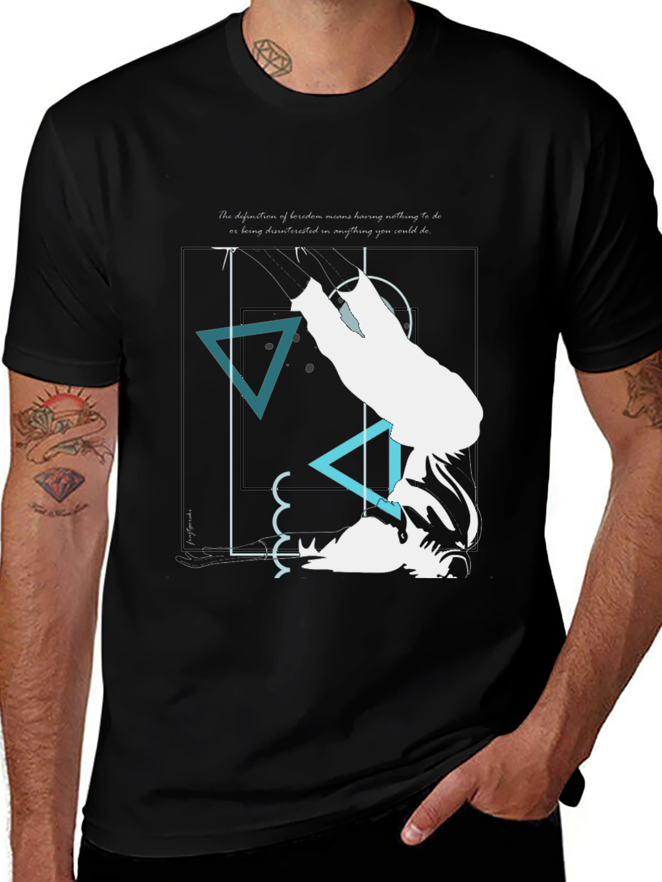 Variant 28 of Abstract Graphic Print Black T-Shirt