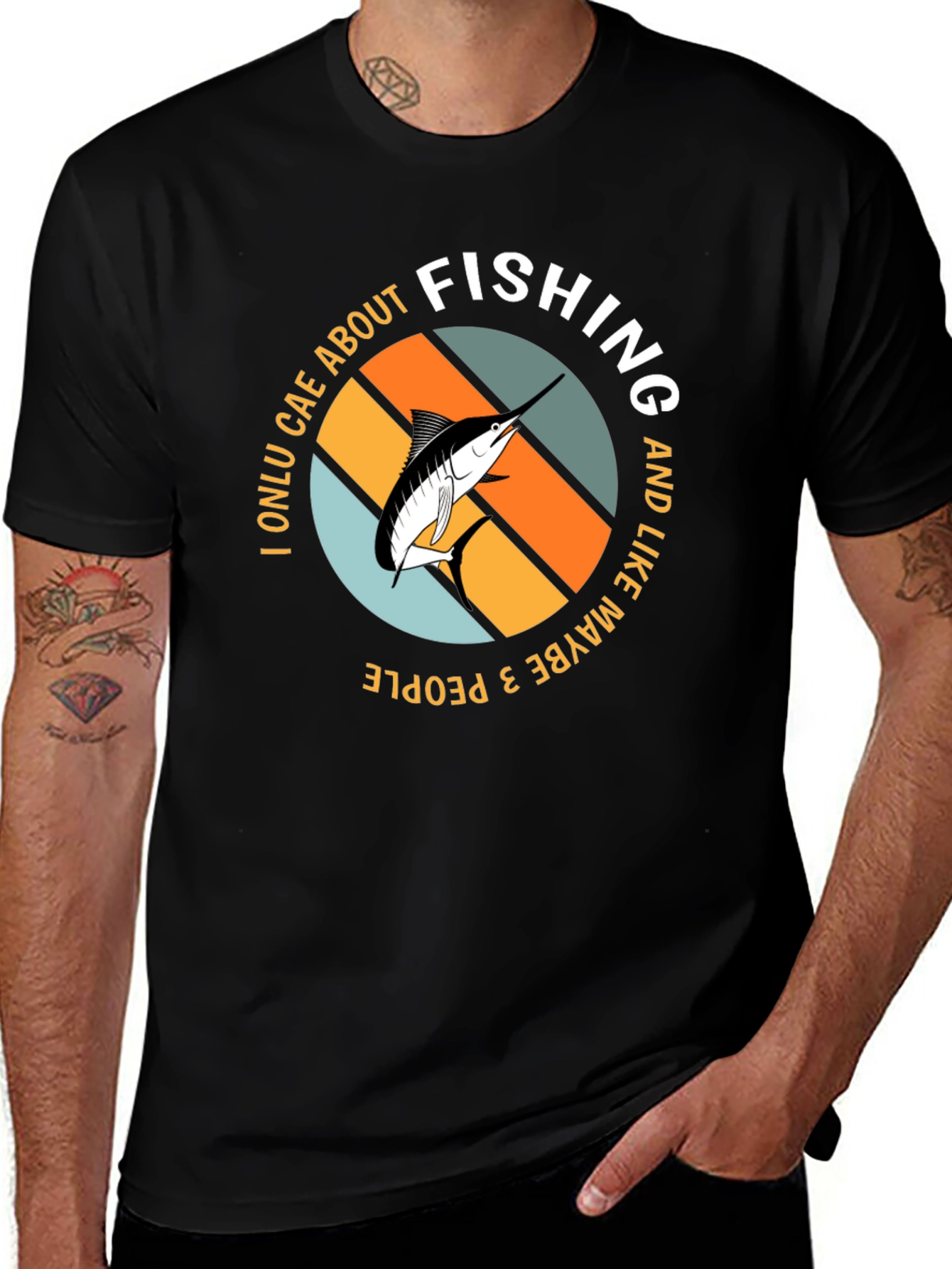 Variant 11 of Fishing T-Shirt - I Only Care About Fishing