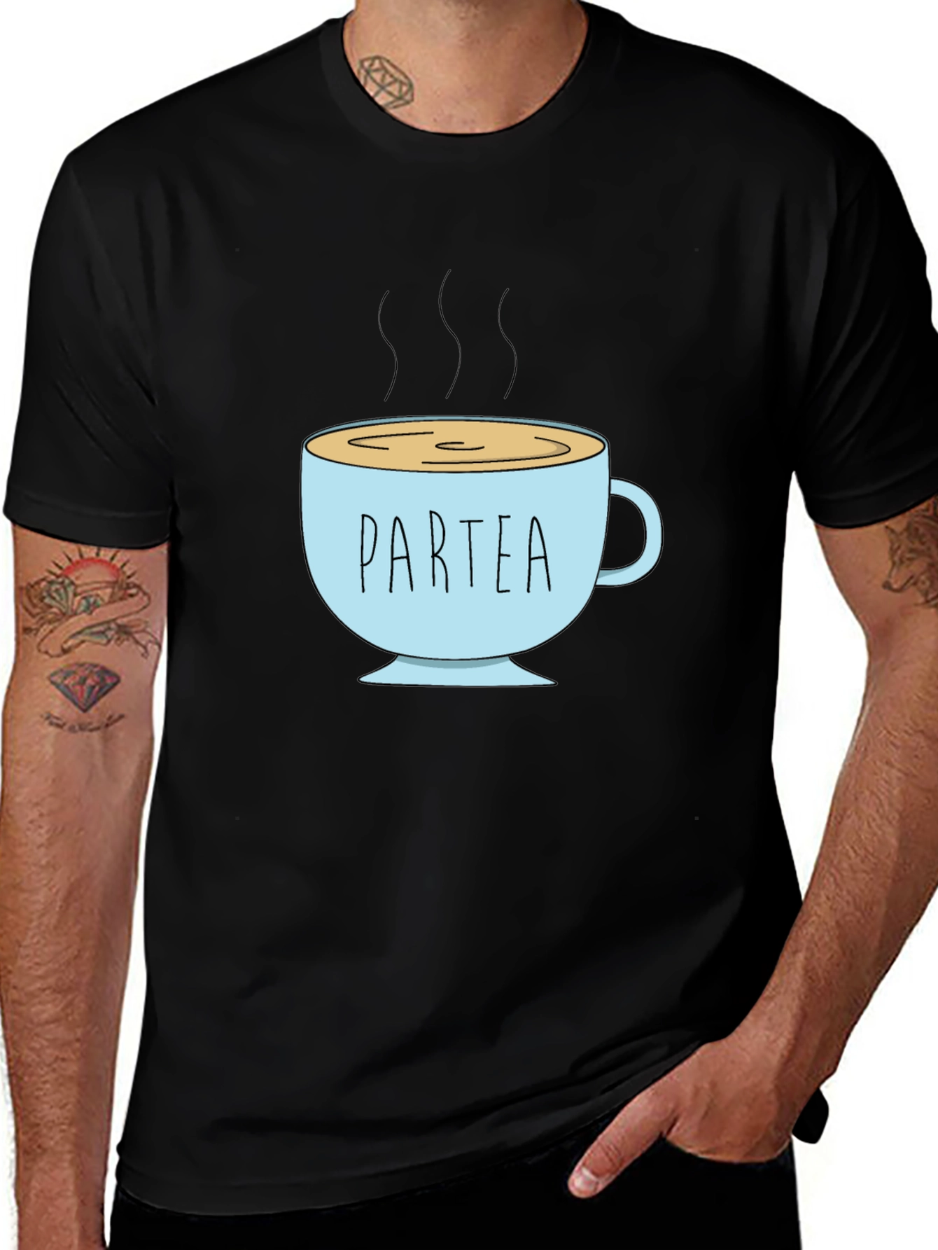 Variant 20 of Partea Graphic Tee - Black Cotton Shirt