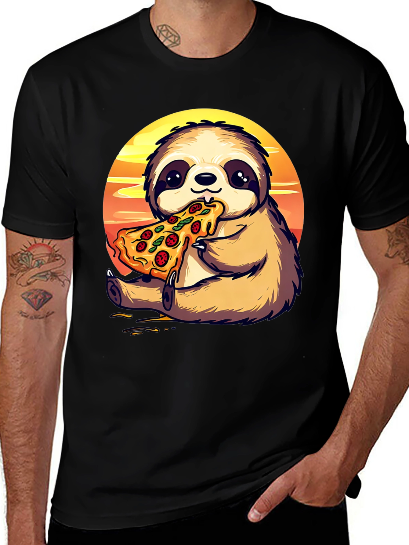 Variant 4 of Sloth Pizza T-Shirt - Cute Animal Tee