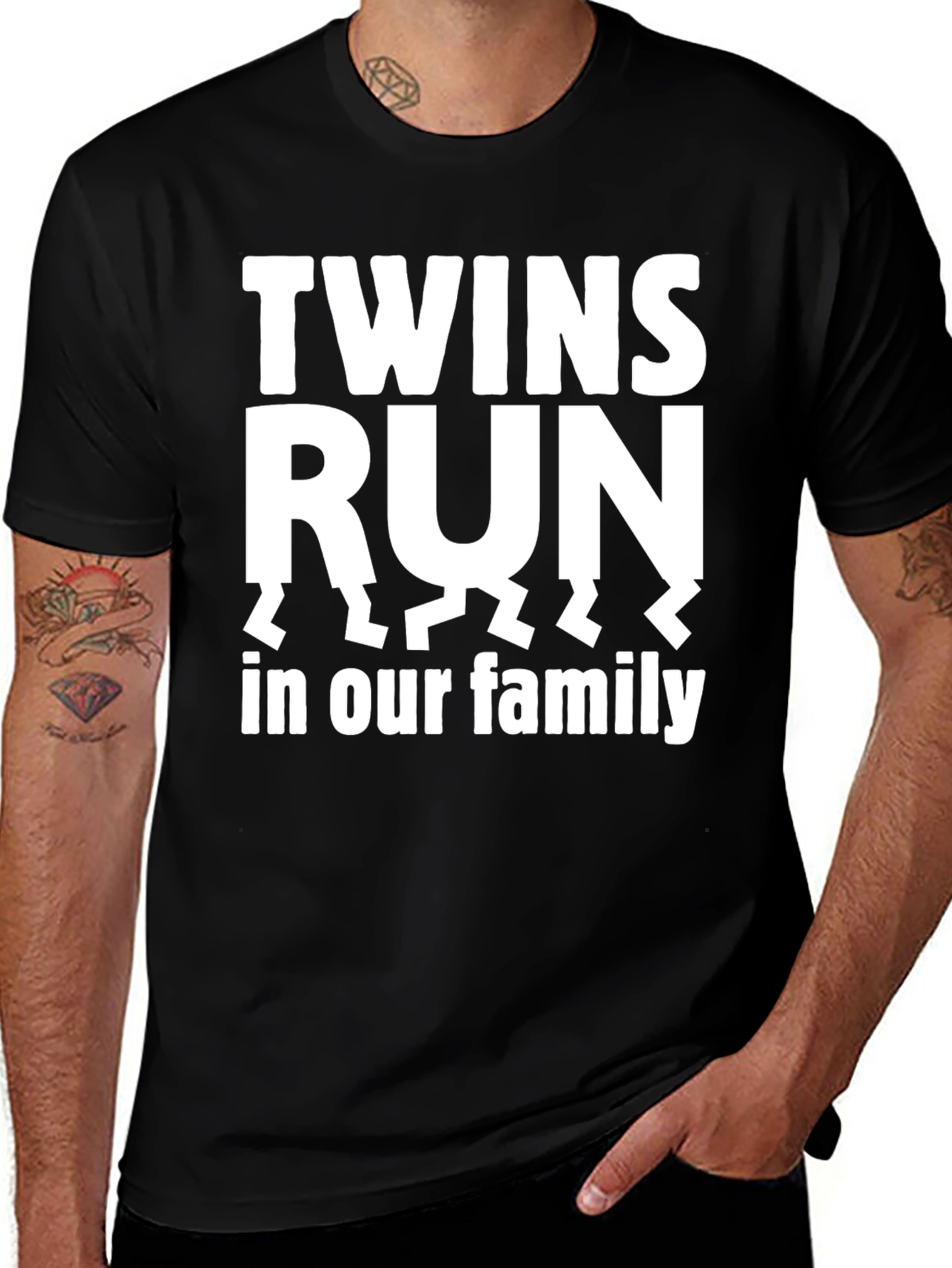Variant 29 of Twins Run in Our Family Graphic Tee