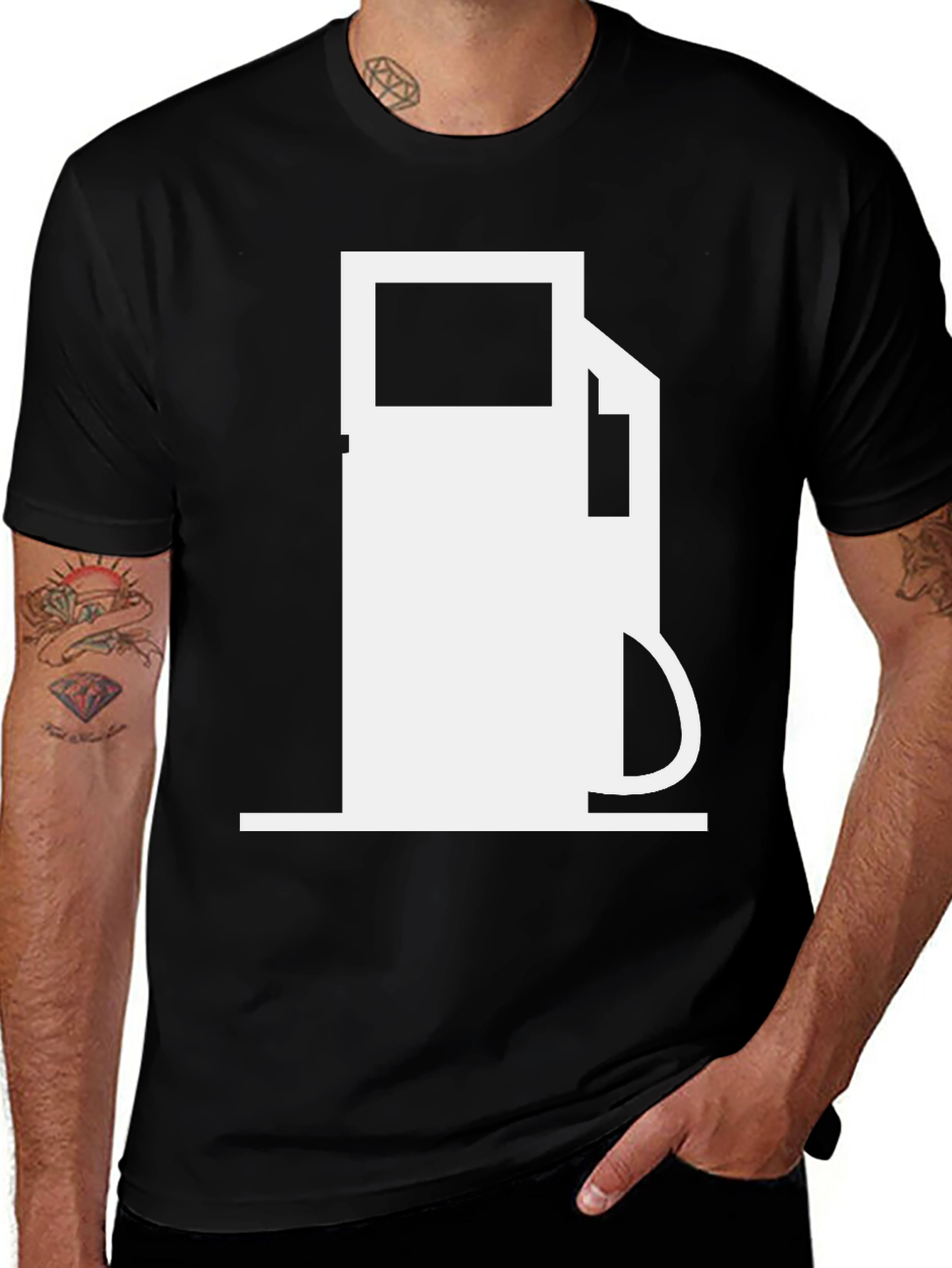 Variant 22 of Gas Pump Graphic Tee - Black