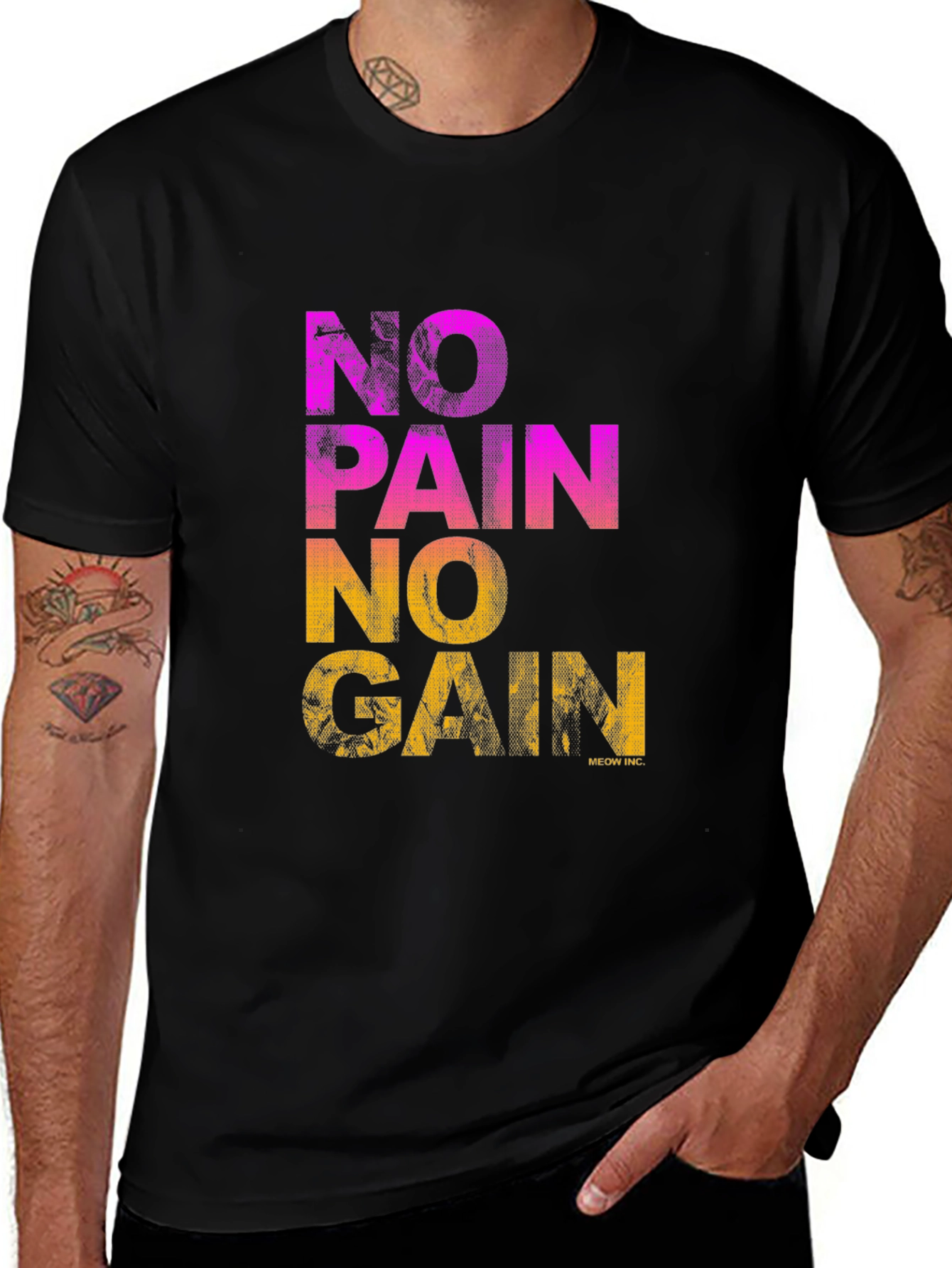 No Pain No Gain Graphic Tee - Motivational Fitness Shirt