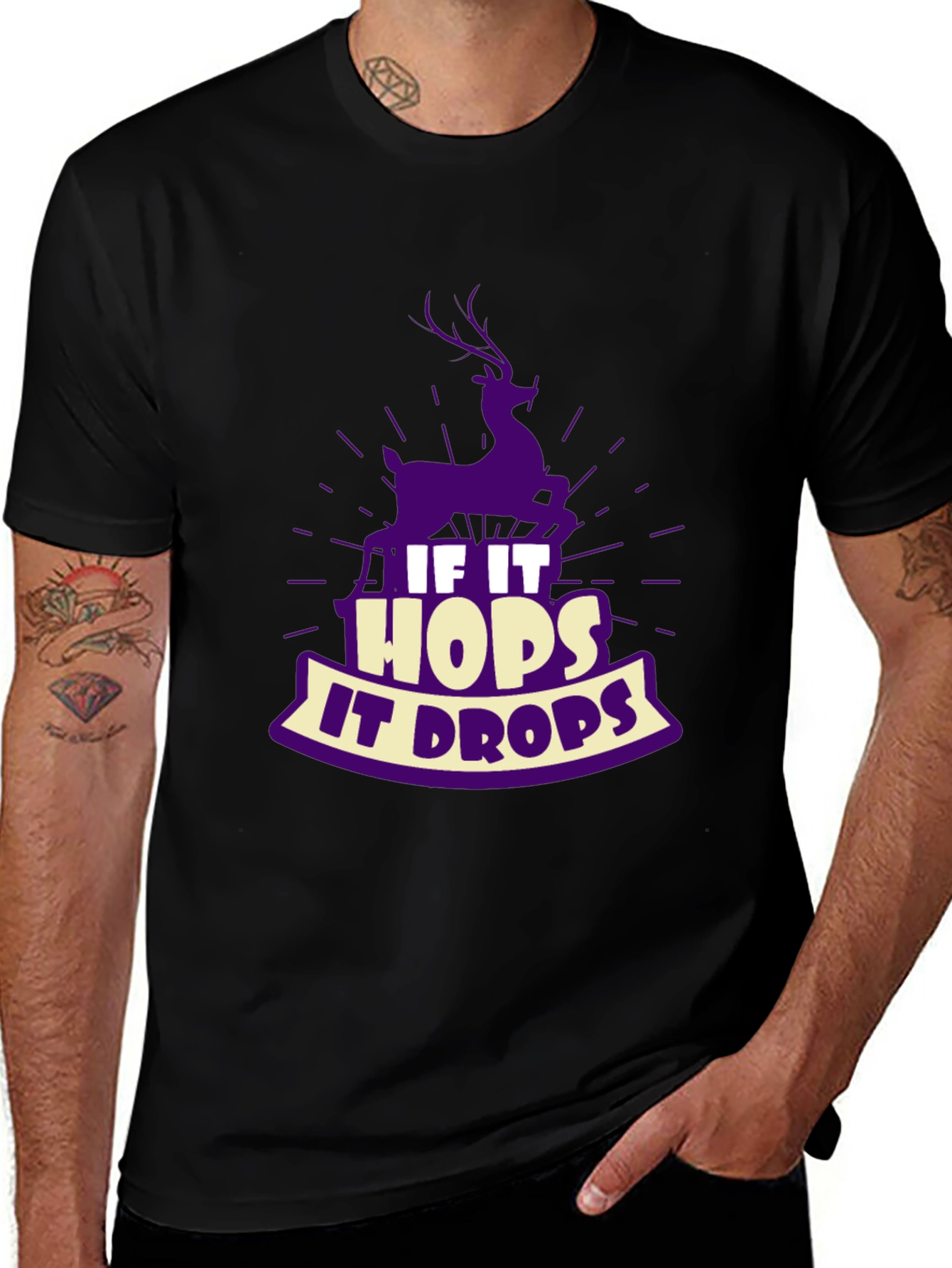 Variant 8 of If It Hops It Drops T-Shirt - Hunting Tee
