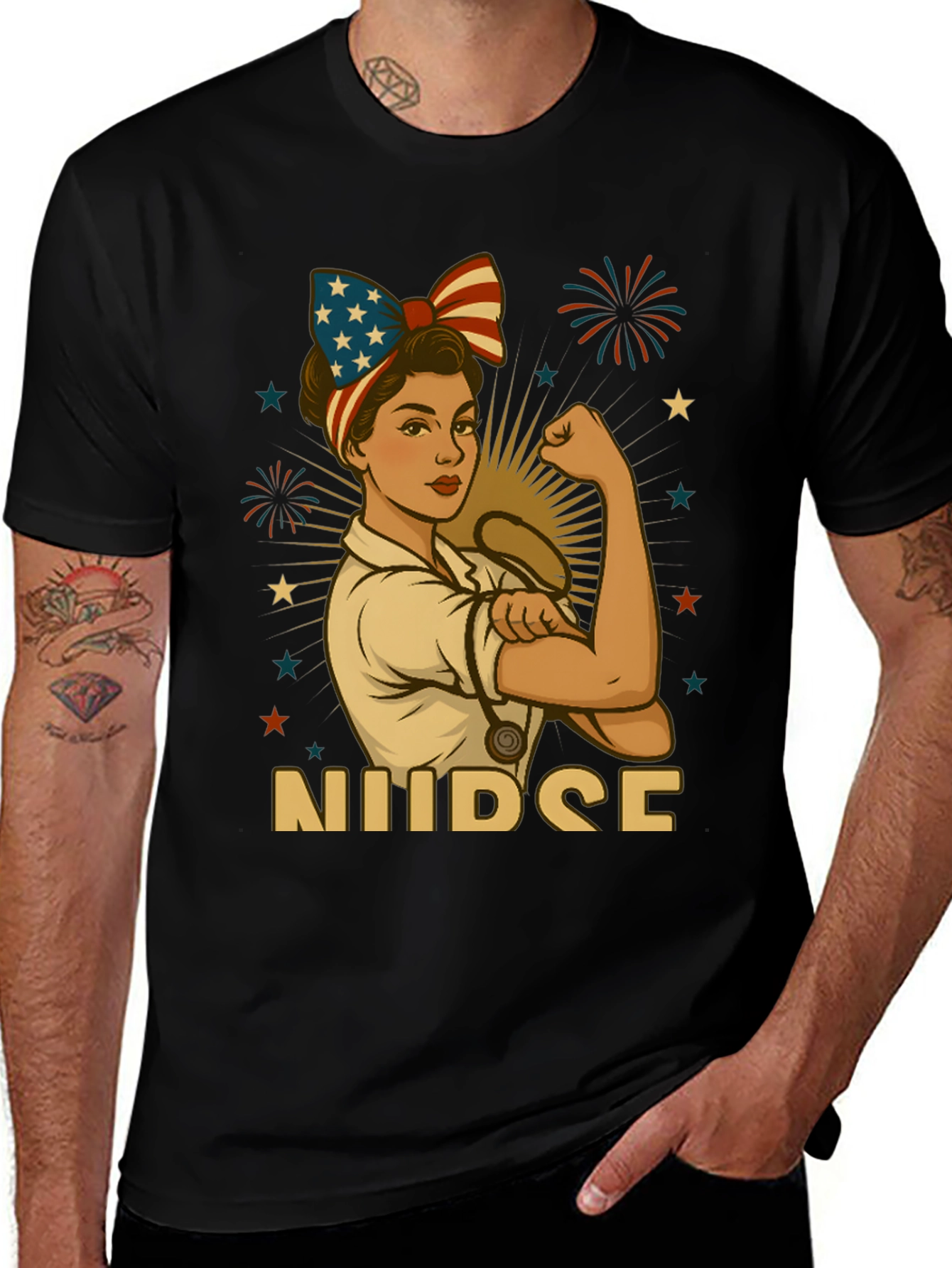 Variant 22 of Patriotic Nurse T-Shirt - Strong Women's Apparel