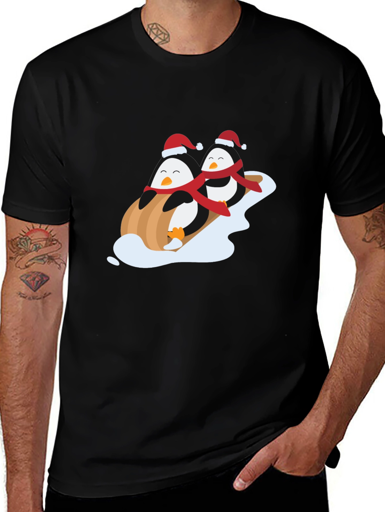 Variant 18 of Penguin Sledding Holiday T-Shirt