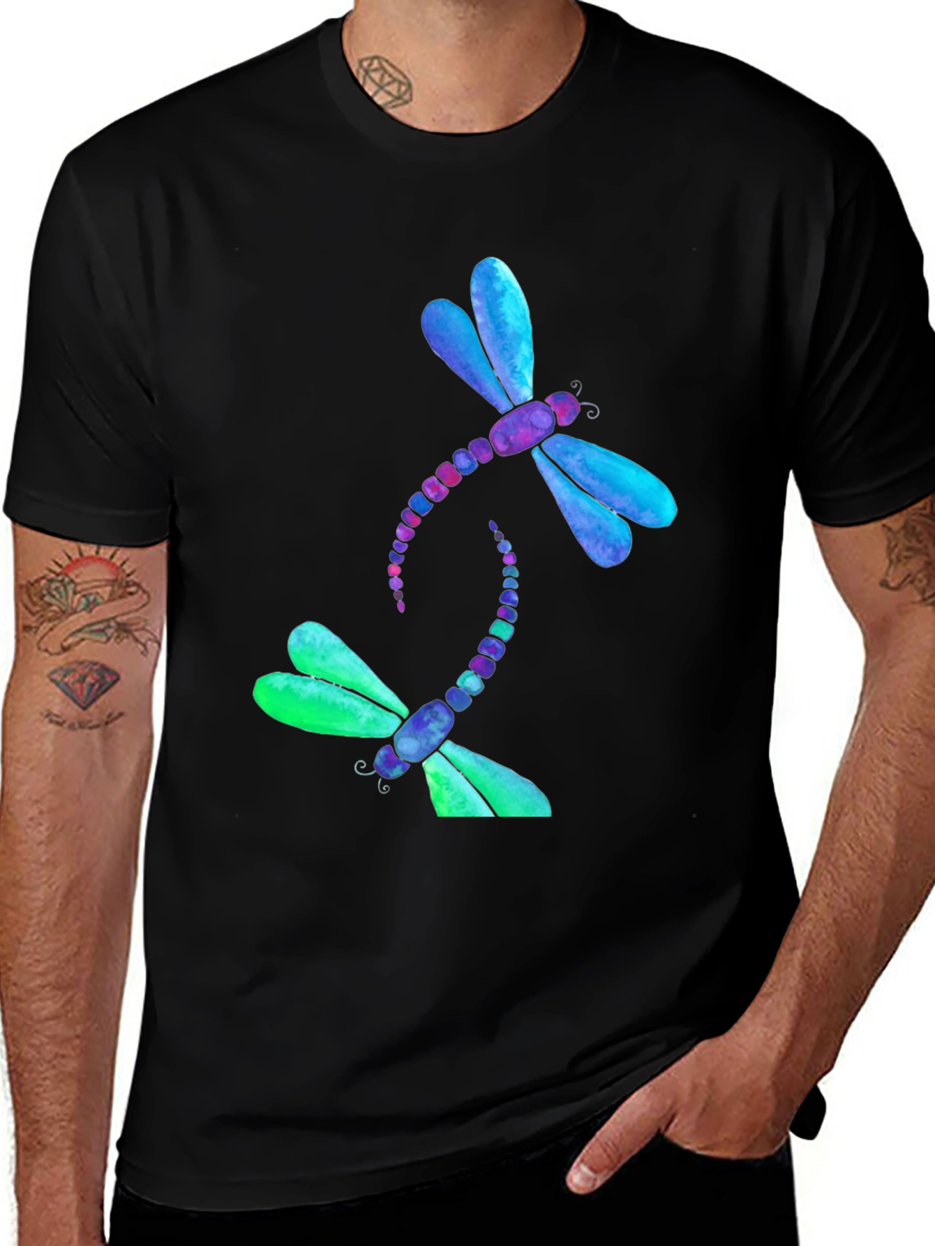 Variant 17 of Dragonfly Graphic Tee - Men's Black T-Shirt