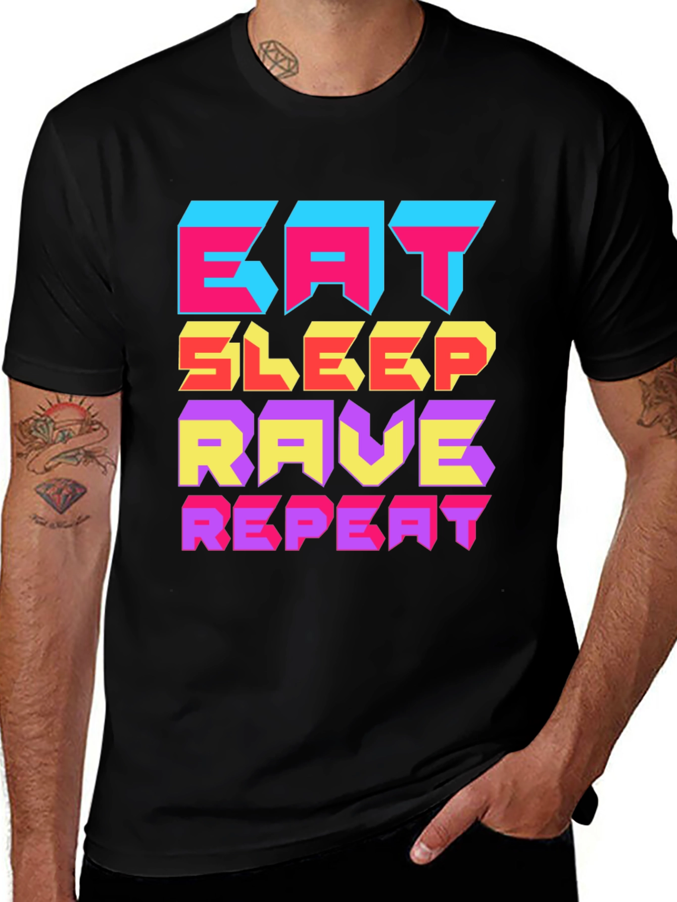 Variant 22 of Eat Sleep Rave Repeat Graphic Tee