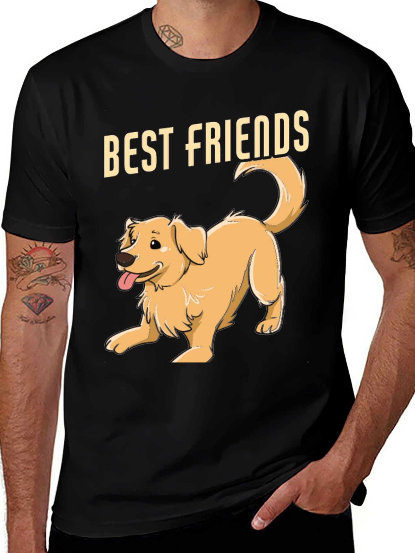 Variant 5 of Best Friends Golden Retriever Dog T-Shirt