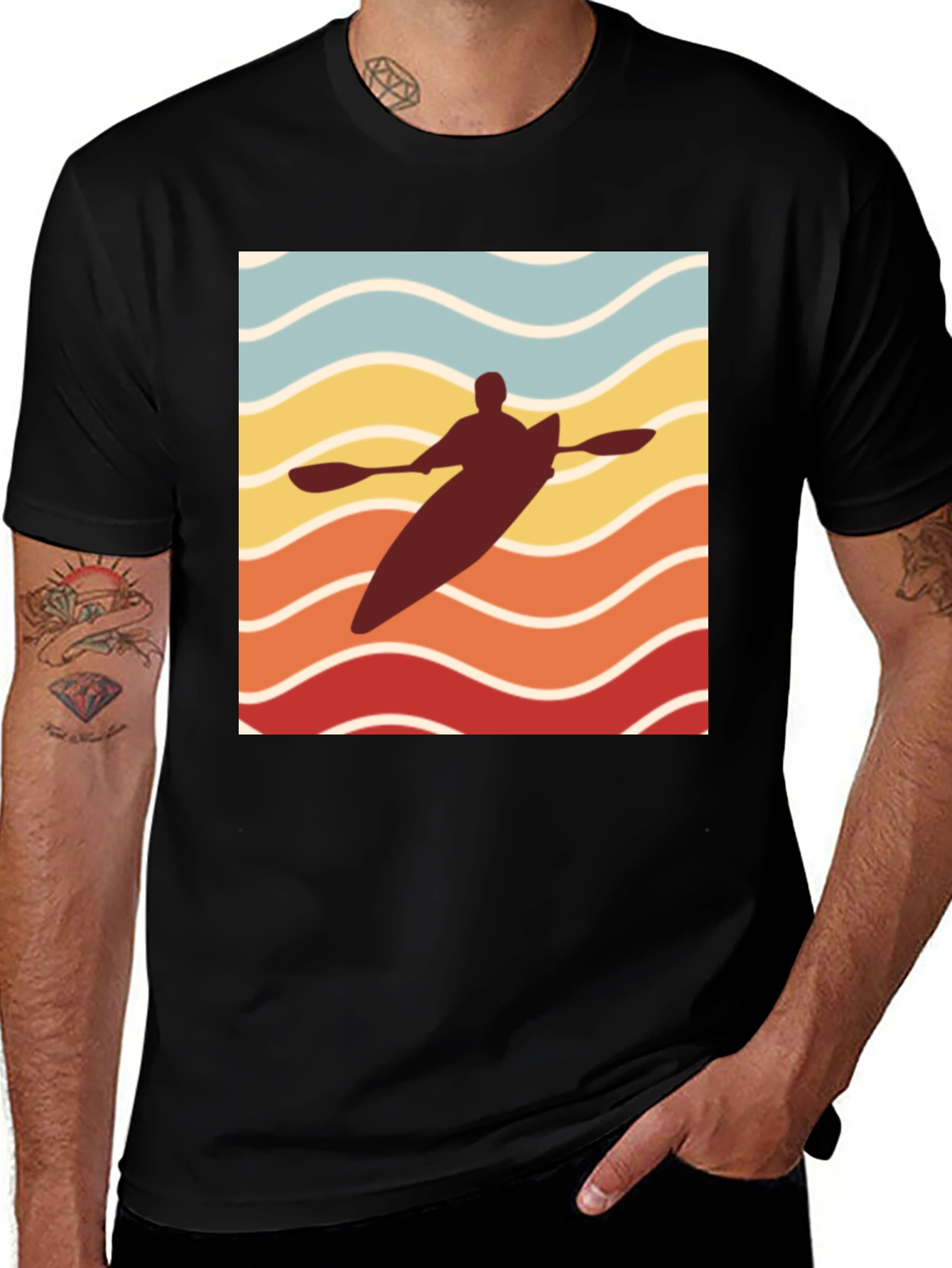 Variant 4 of Retro Kayak Graphic Tee