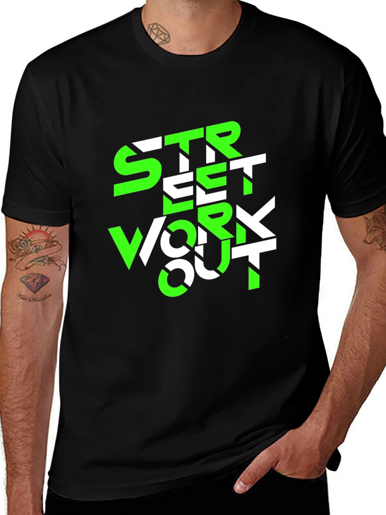 Variant 24 of Street Workout Graphic Tee - Black