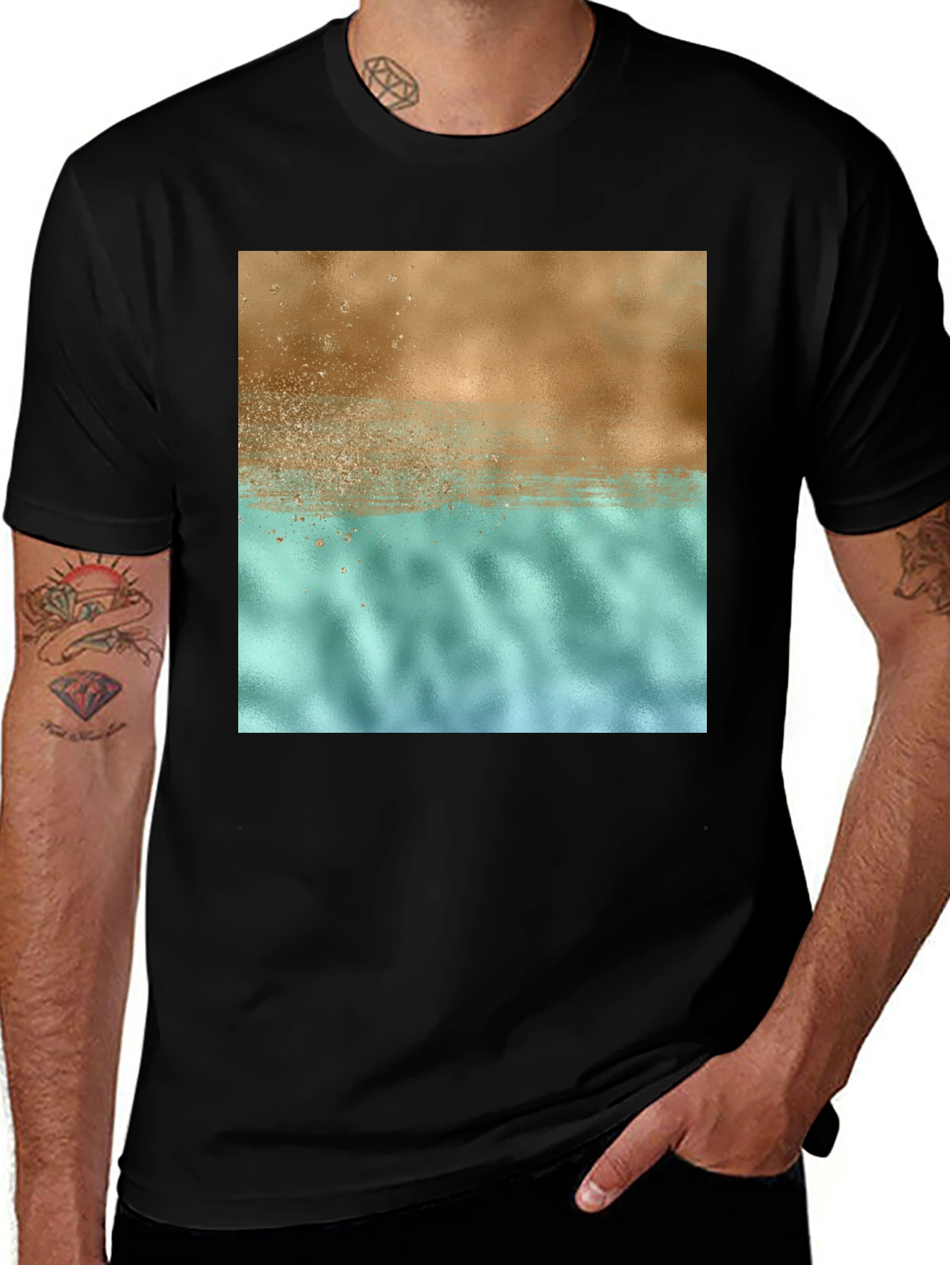 Variant 8 of Abstract Graphic Print T-Shirt - Casual Style
