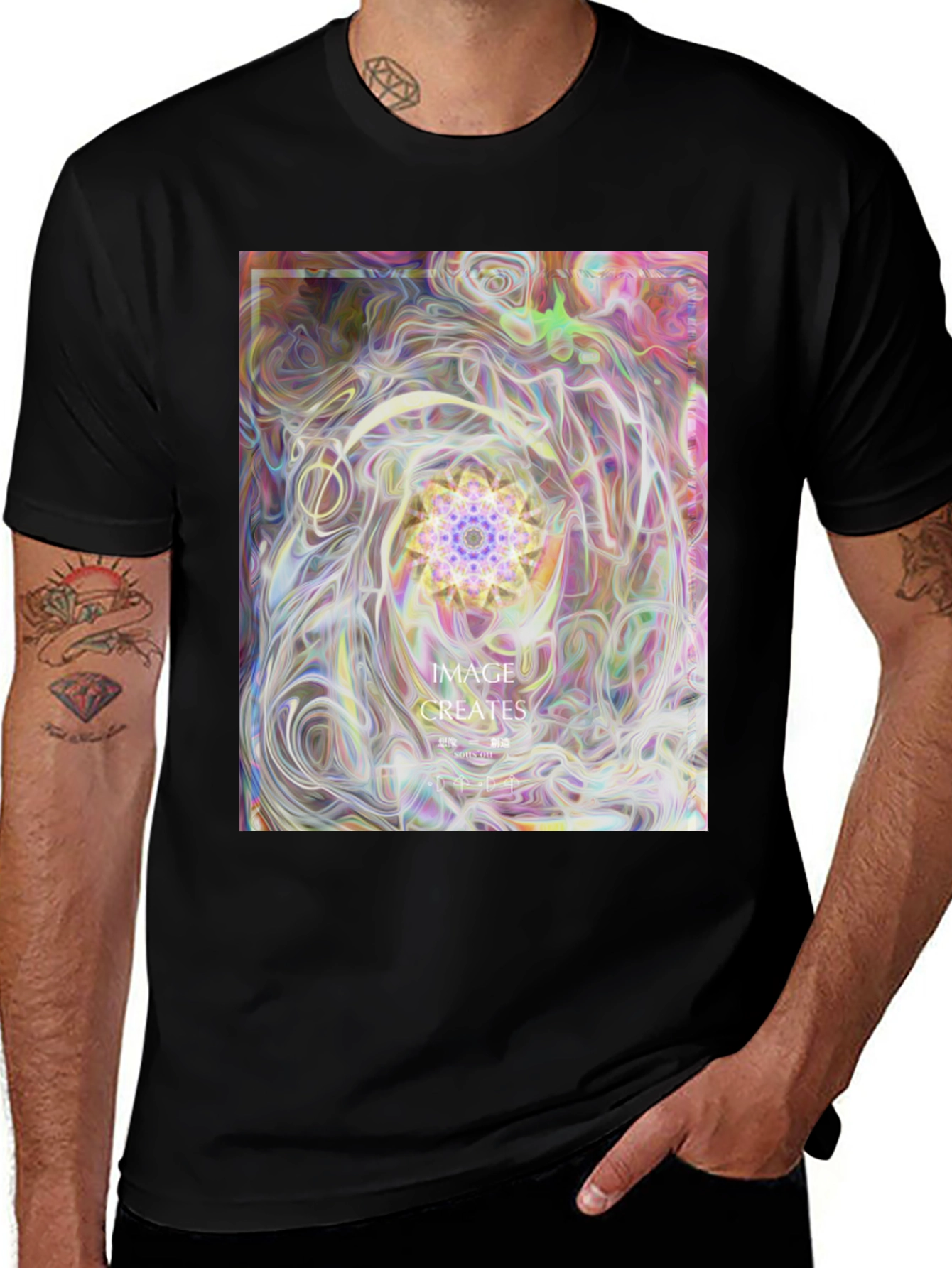 Variant 5 of Abstract Art Graphic Tee - Black