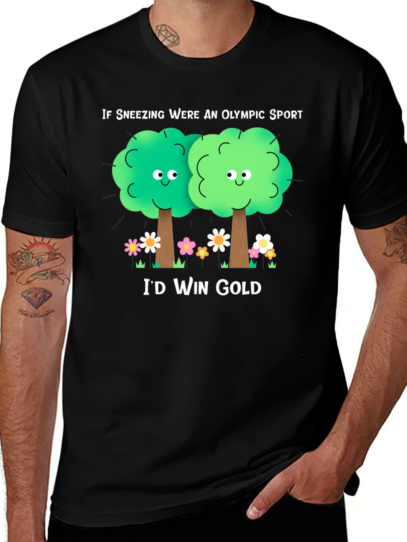 Variant 8 of Funny Allergy Season T-Shirt: If Sneezing Olympic Sport