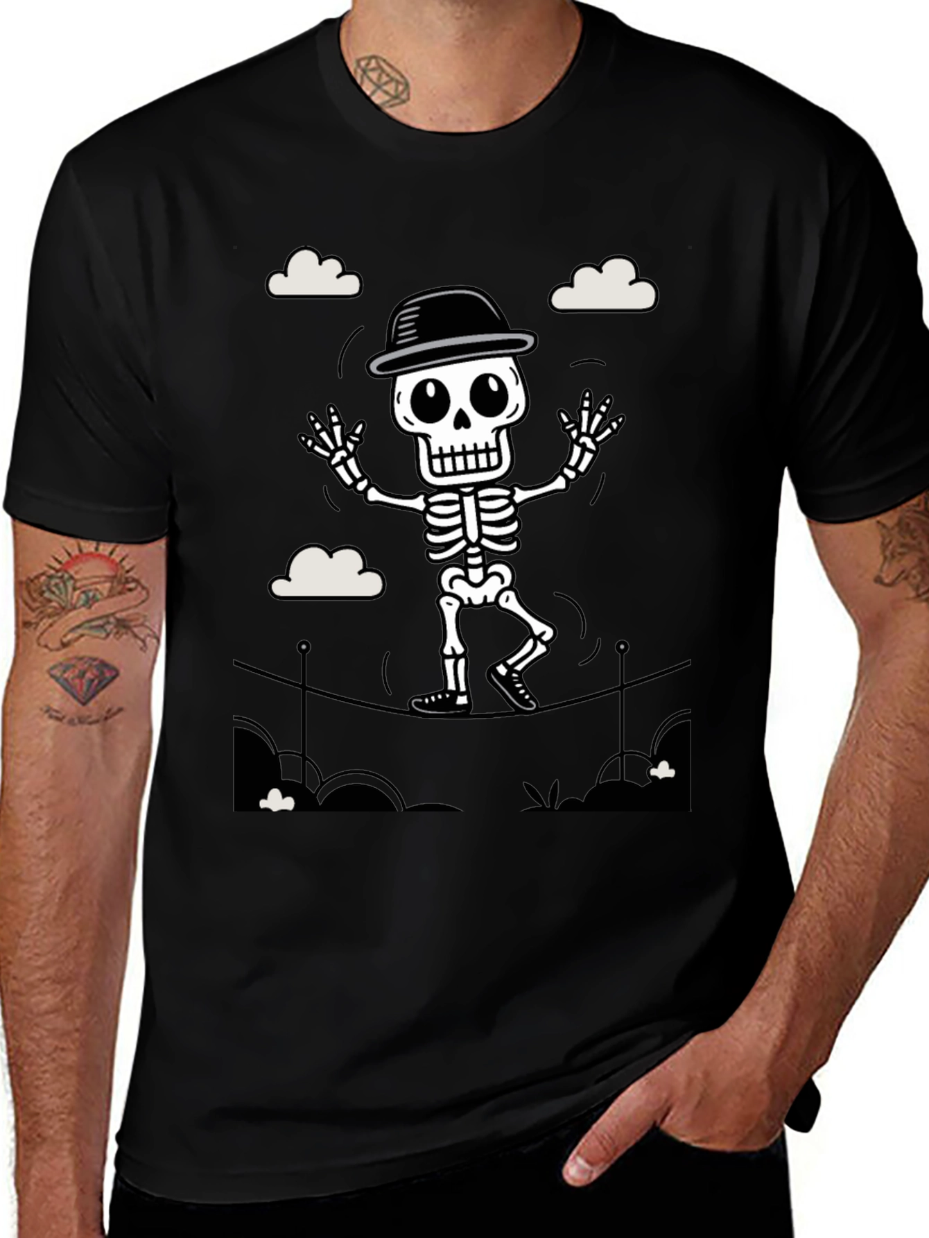 Variant 8 of Skeleton Tightrope Walker T-Shirt