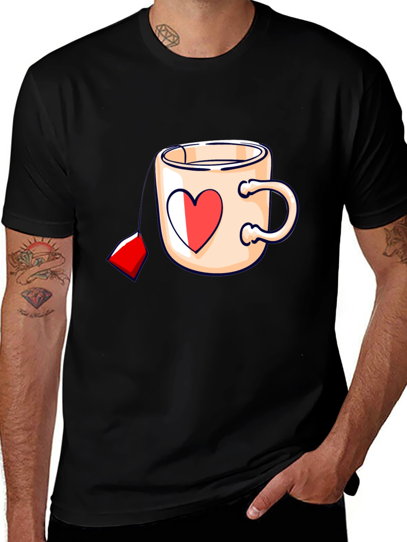 Variant 28 of Heart Tea Mug Black T-Shirt