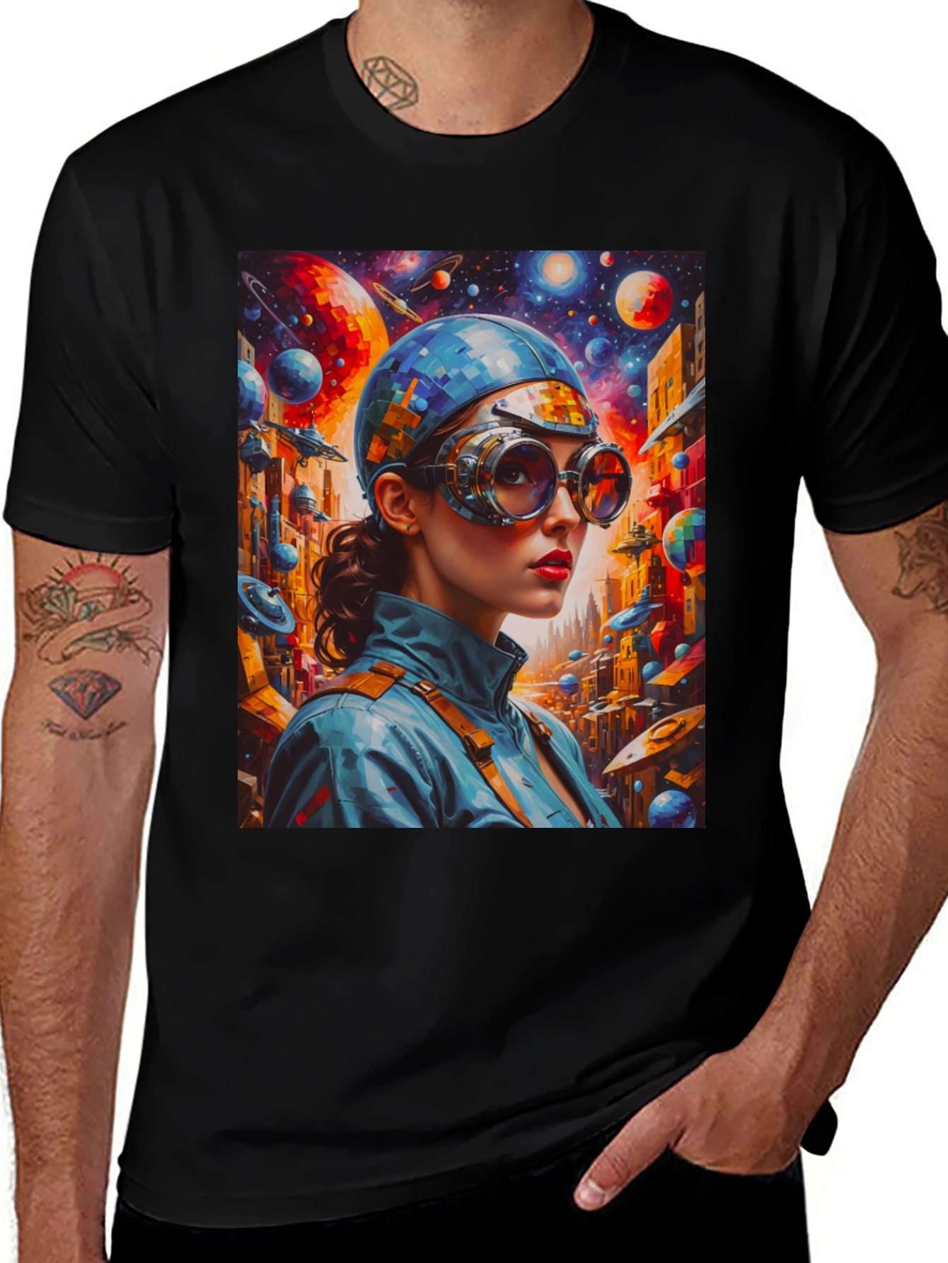 Variant 22 of Sci-Fi Girl T-Shirt - Futuristic Space Fashion Tee