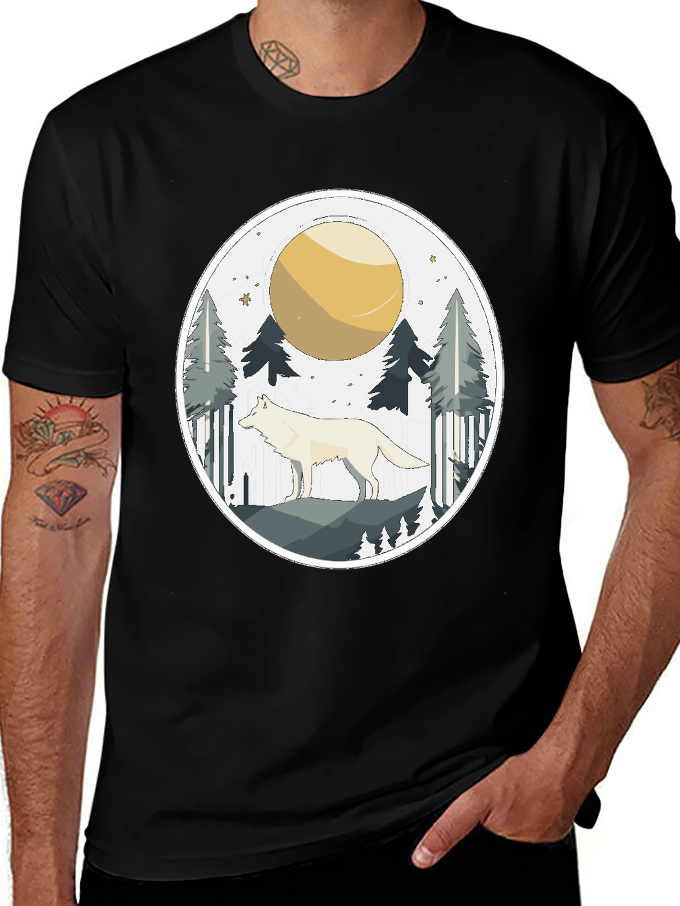 Variant 14 of Wolf Moon Graphic Tee - Nature Lover's Shirt