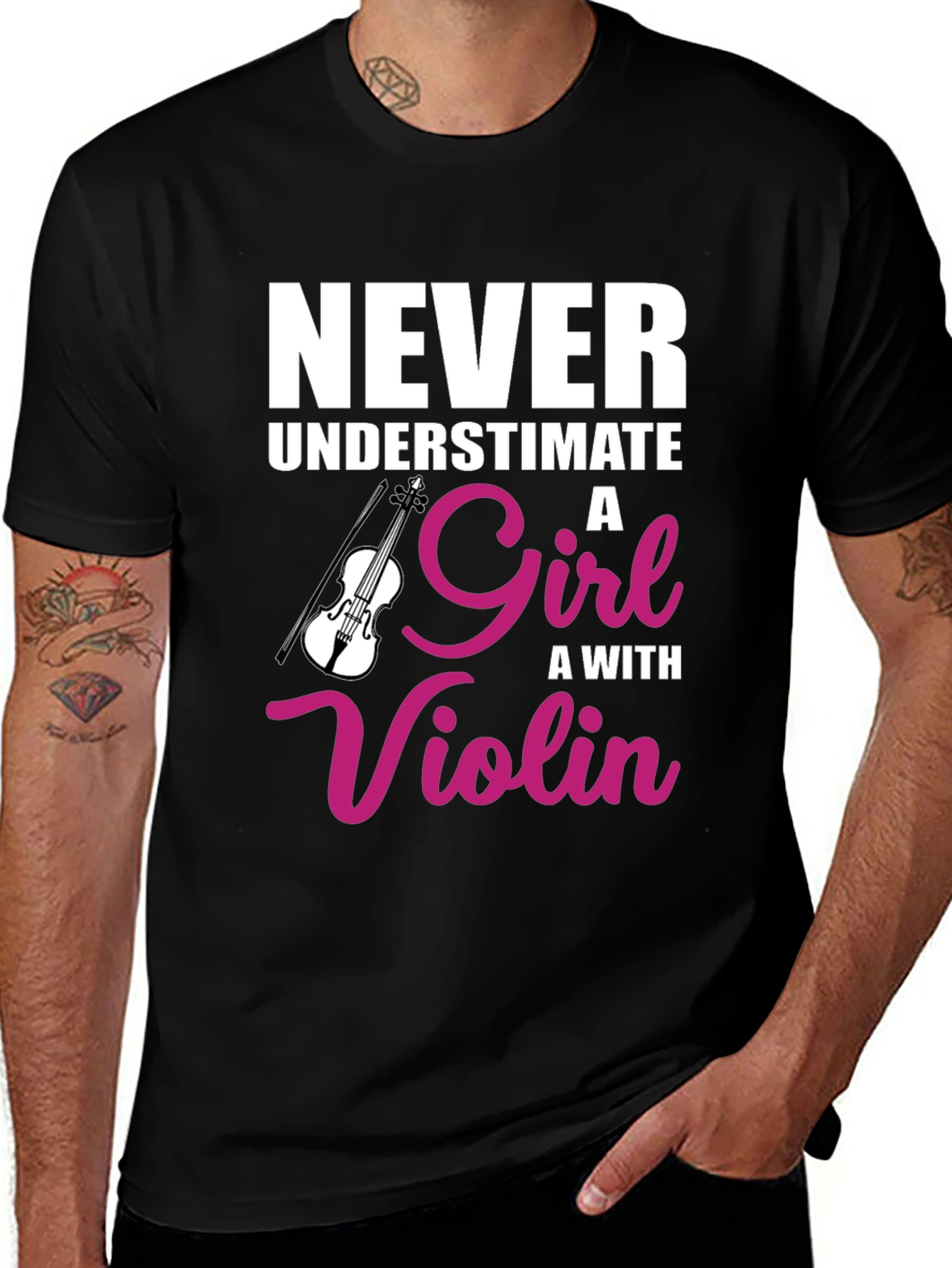 Variant 22 of Never Underestimate A Girl With Violin T-Shirt