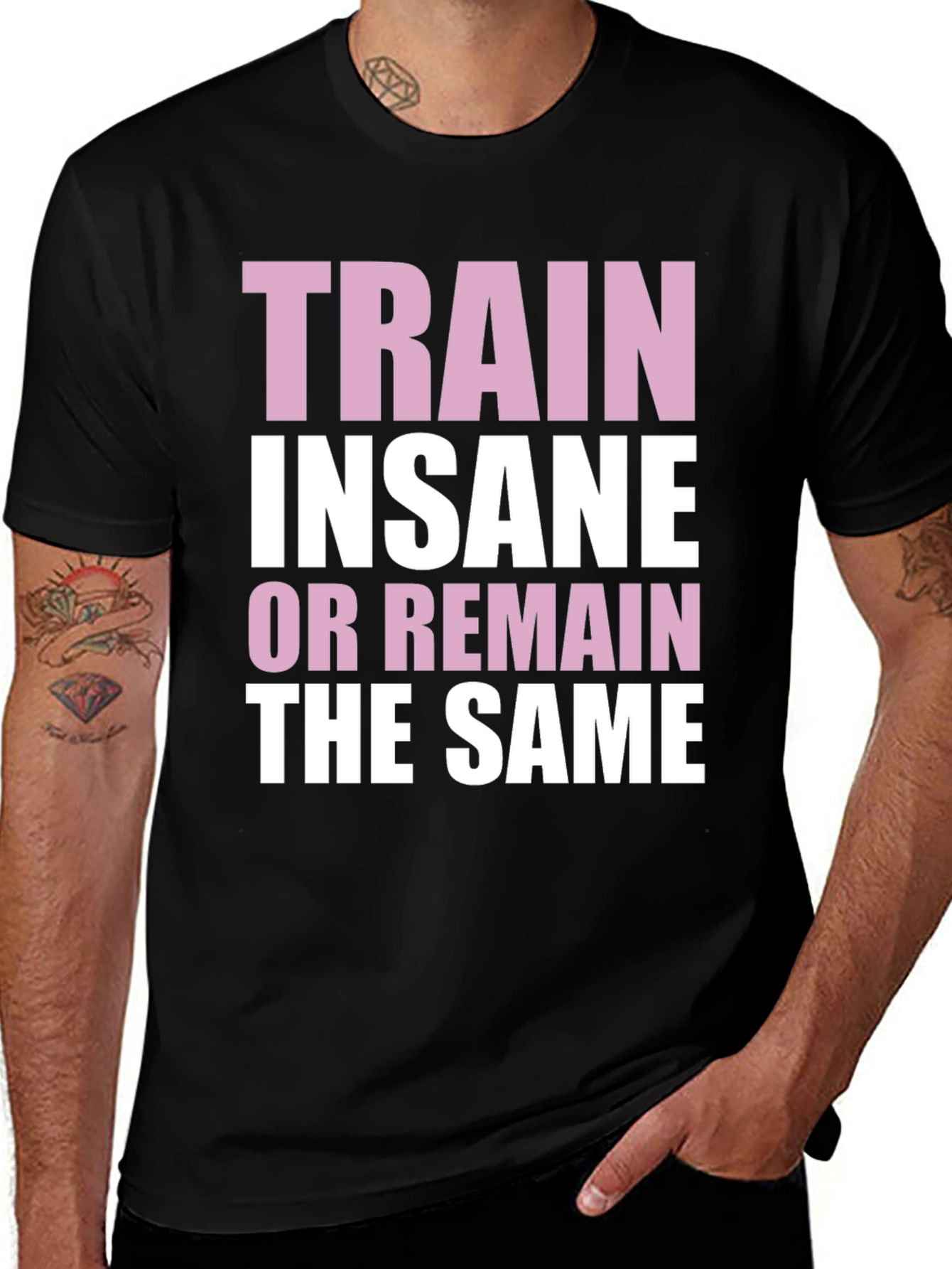 Variant 12 of Train Insane Graphic Tee - Motivational Gym Shirt
