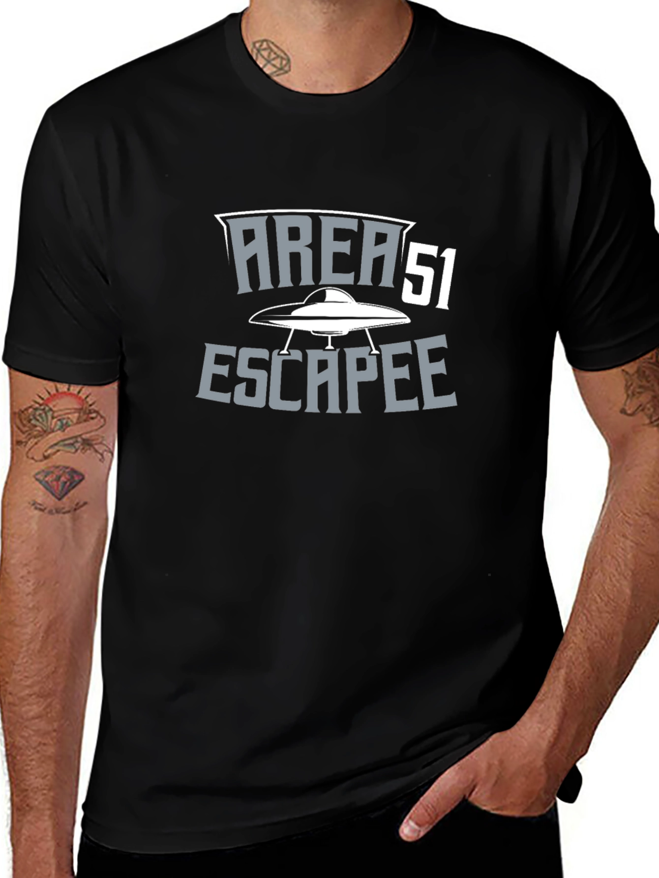 Variant 10 of Area 51 Escapee Graphic T-Shirt - Black