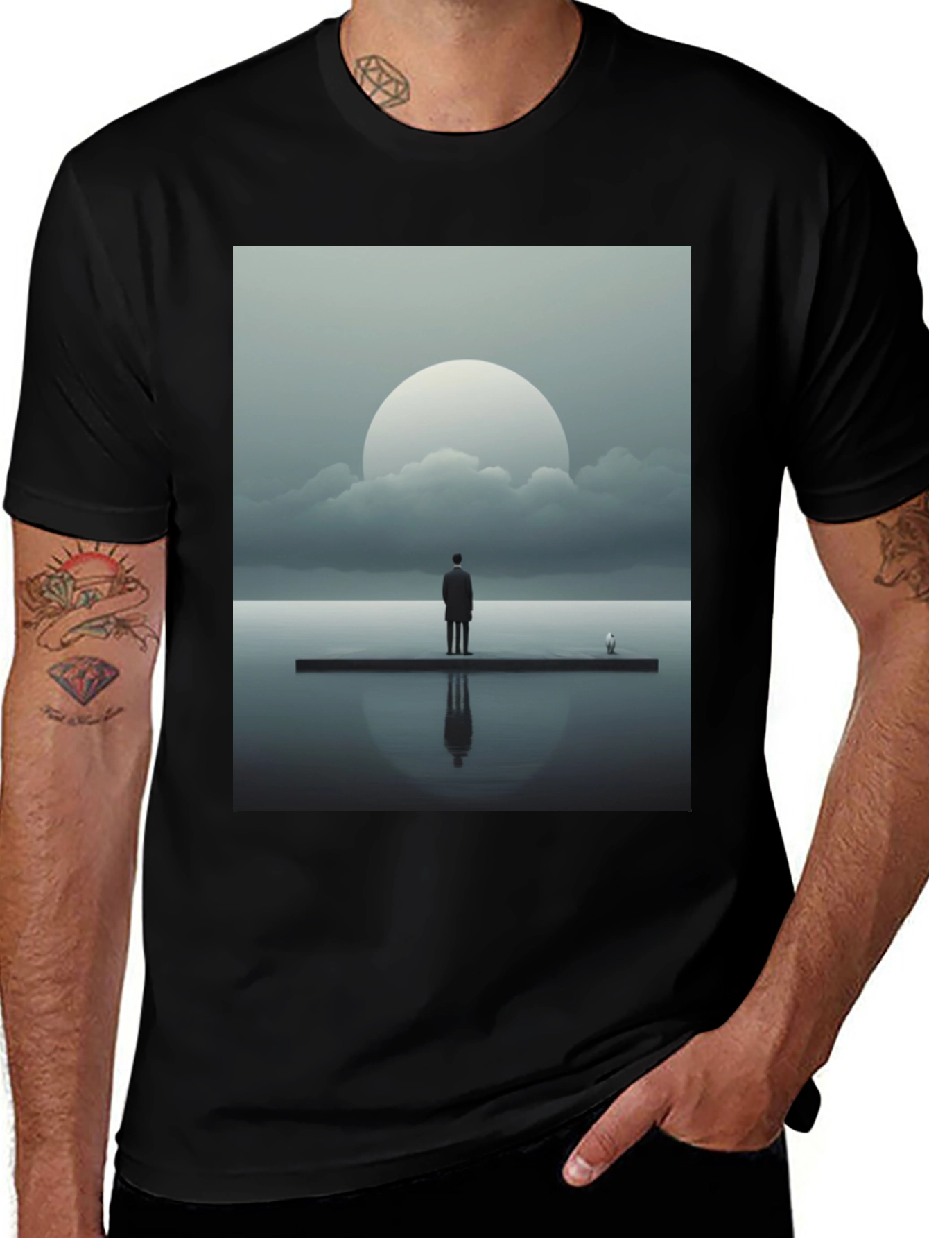 Variant 20 of Abstract Man on Dock Graphic Tee