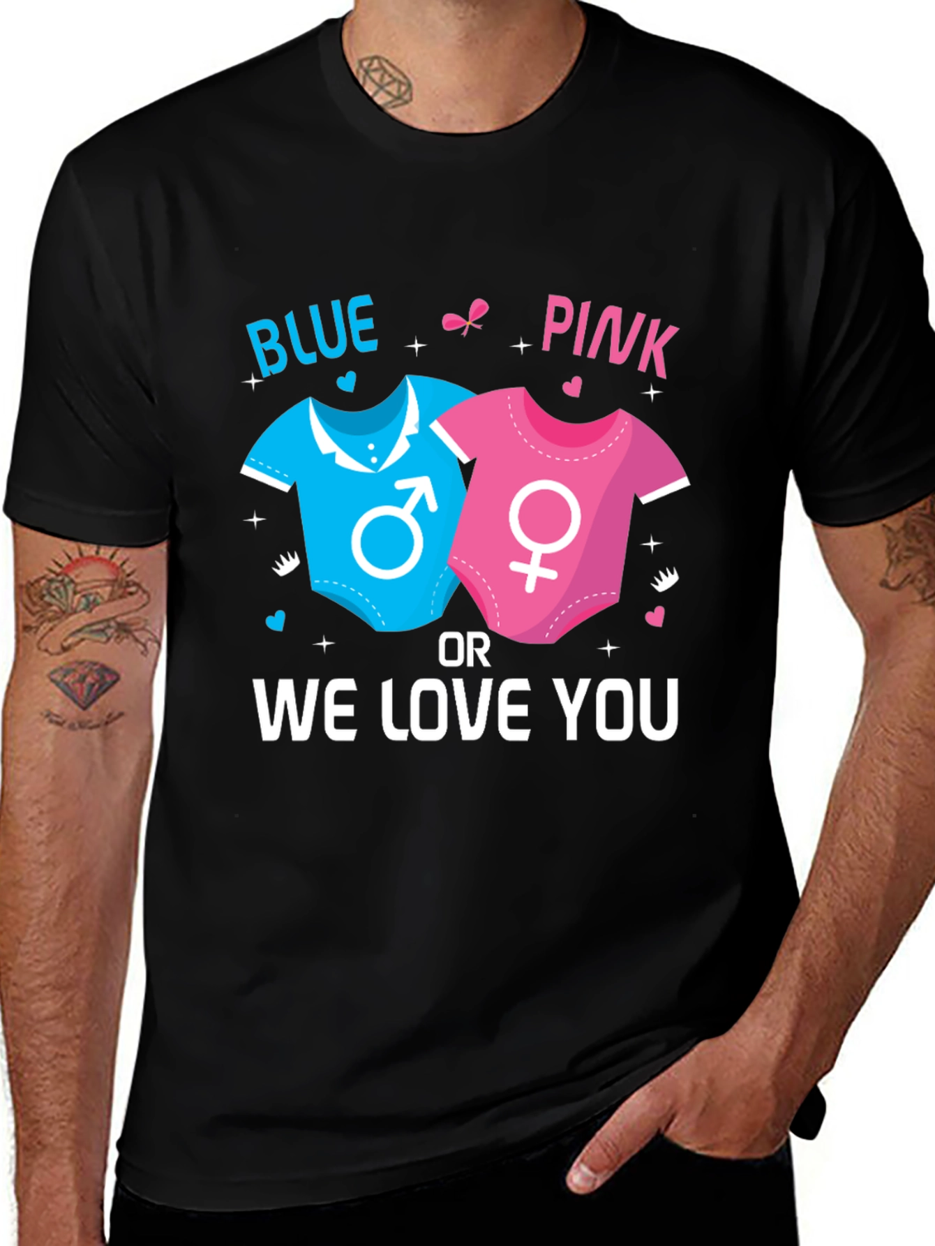 Variant 23 of Gender Reveal Tee: Blue or Pink, We Love You