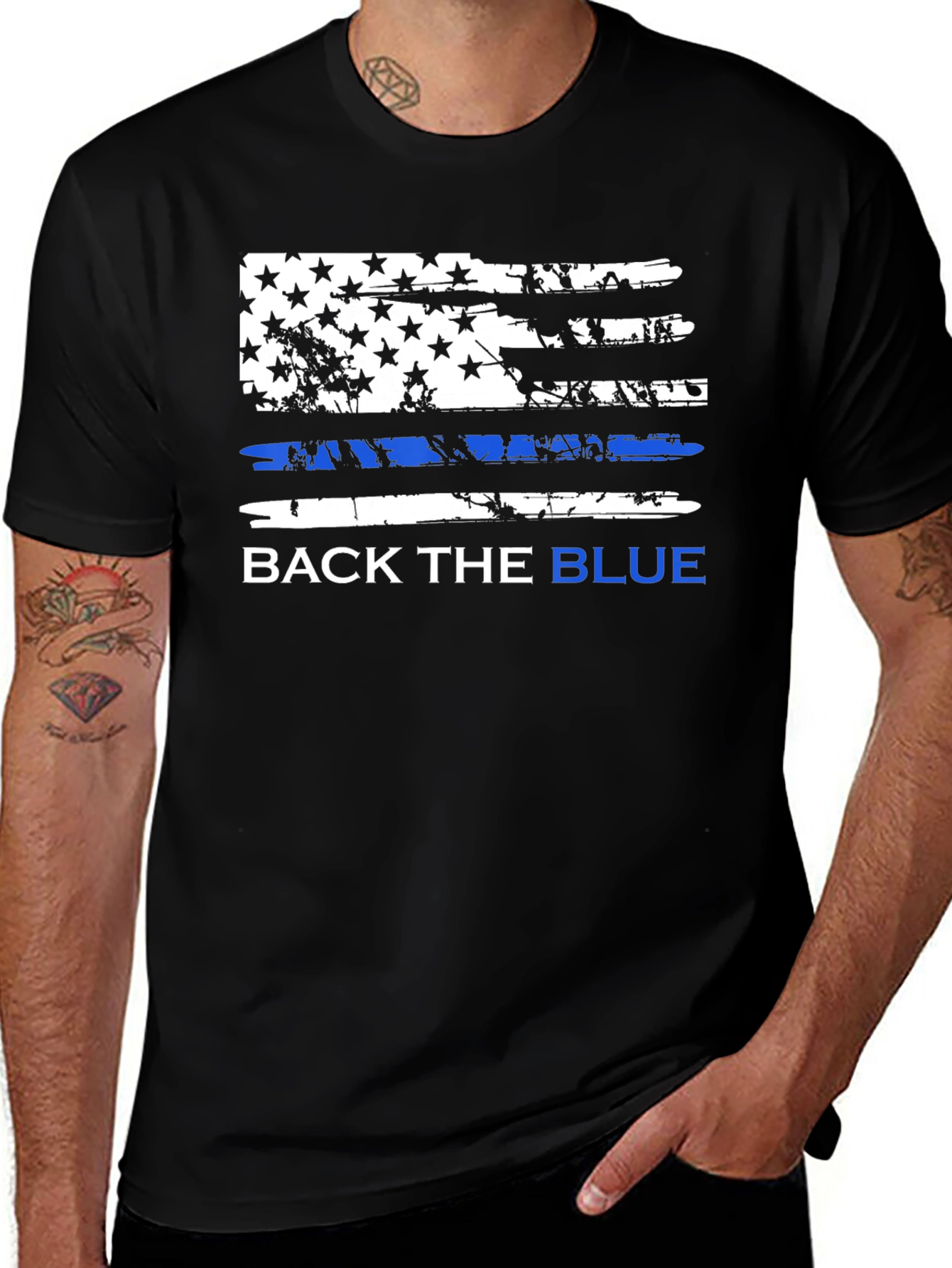 Variant 4 of Back the Blue Graphic T-Shirt