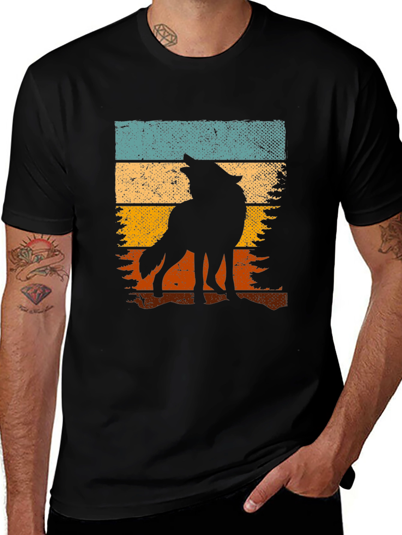Variant 16 of Vintage Wolf Graphic Tee - Nature Lover Shirt