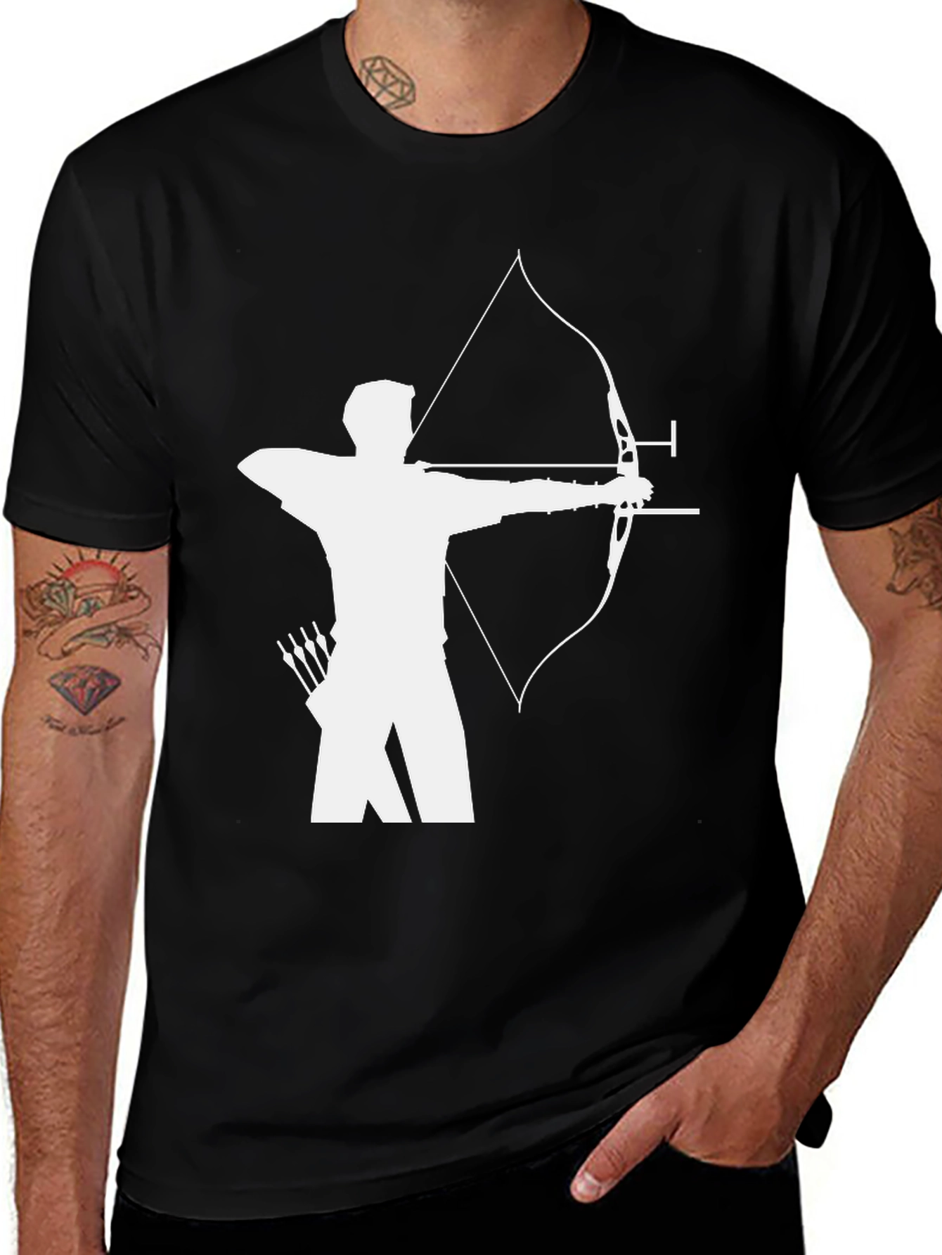 Variant 6 of Archer Graphic Tee - Black Cotton T-Shirt