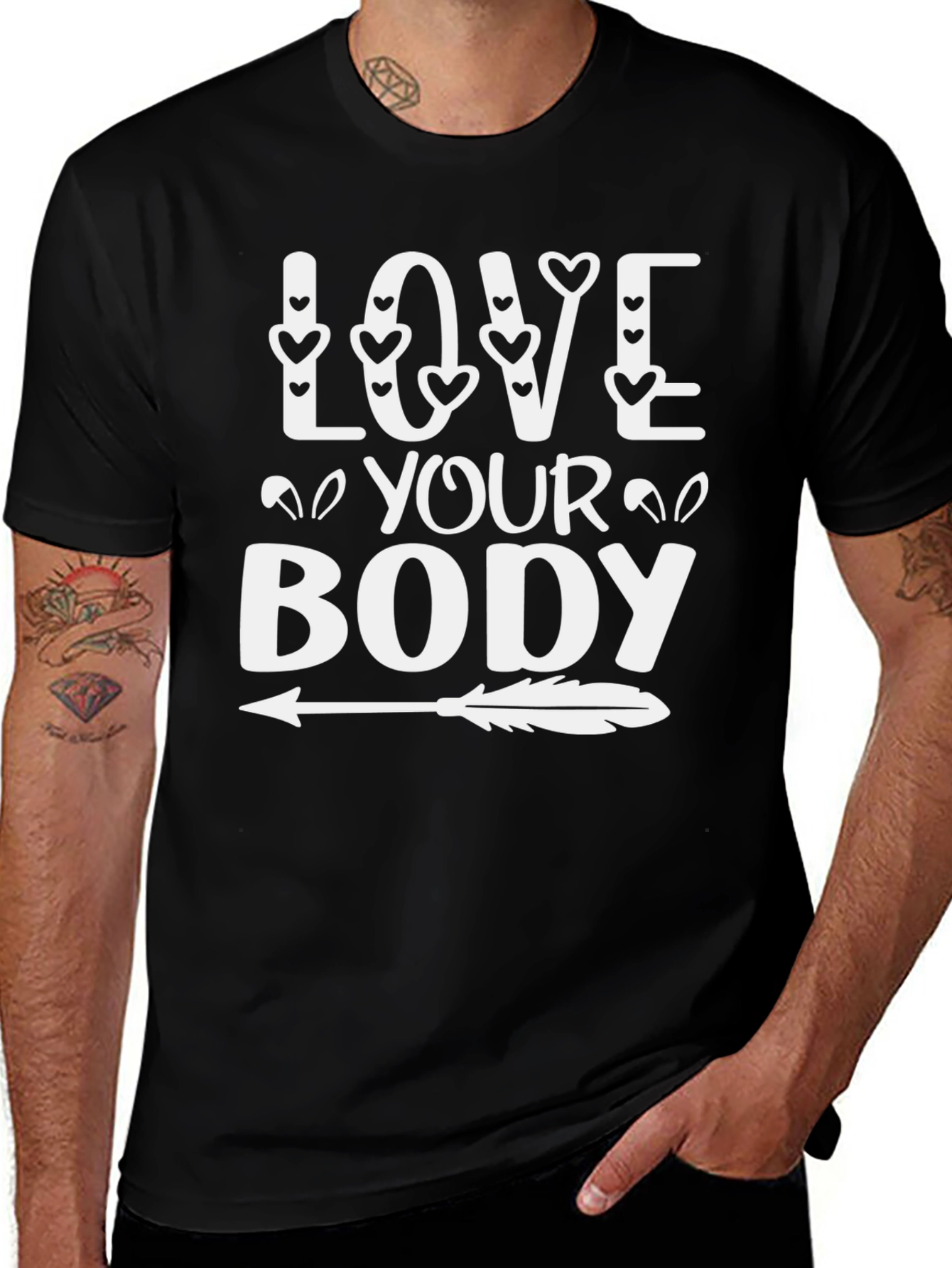 Love Your Body Graphic Tee - Arrow Design