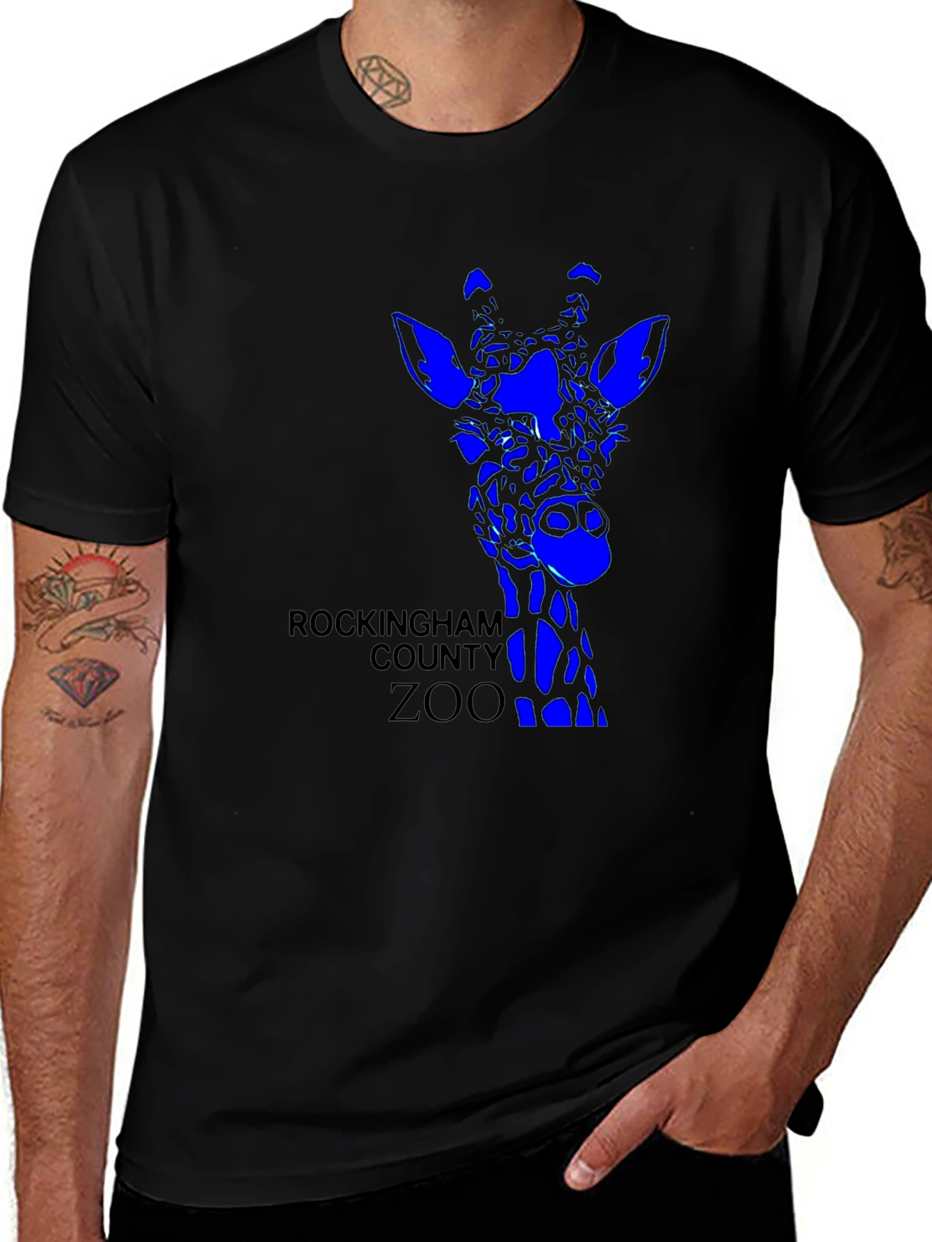 Variant 17 of Rockingham County Zoo Giraffe T-Shirt