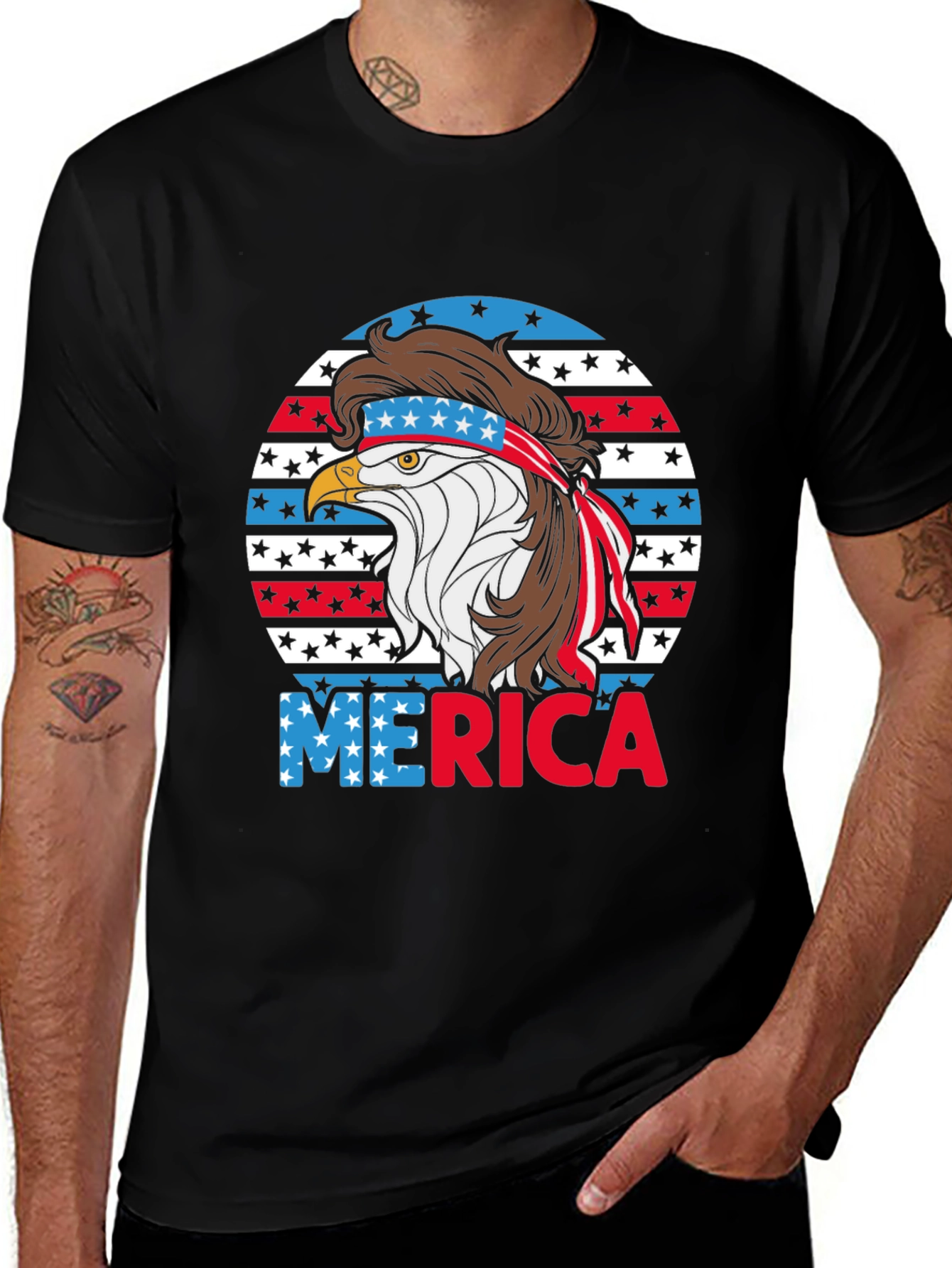 Variant 14 of Patriotic Eagle Mullet T-Shirt - USA Pride Tee