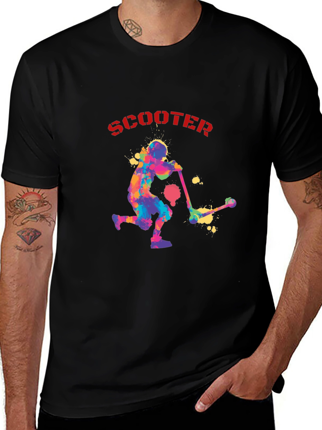 Variant 5 of Colorful Scooter Graphic T-Shirt