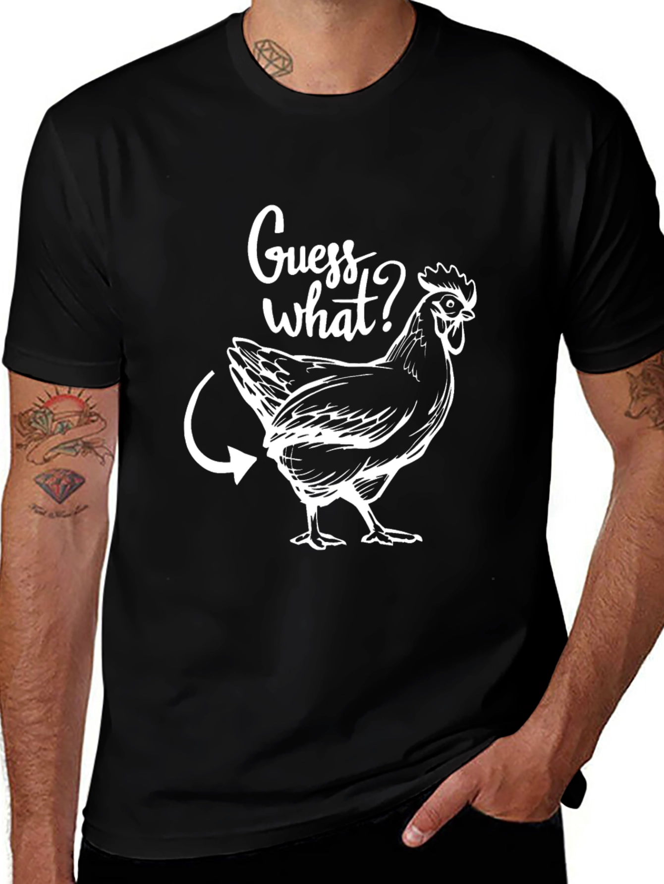 Variant 23 of Guess What? Chicken Butt Men's T-Shirt