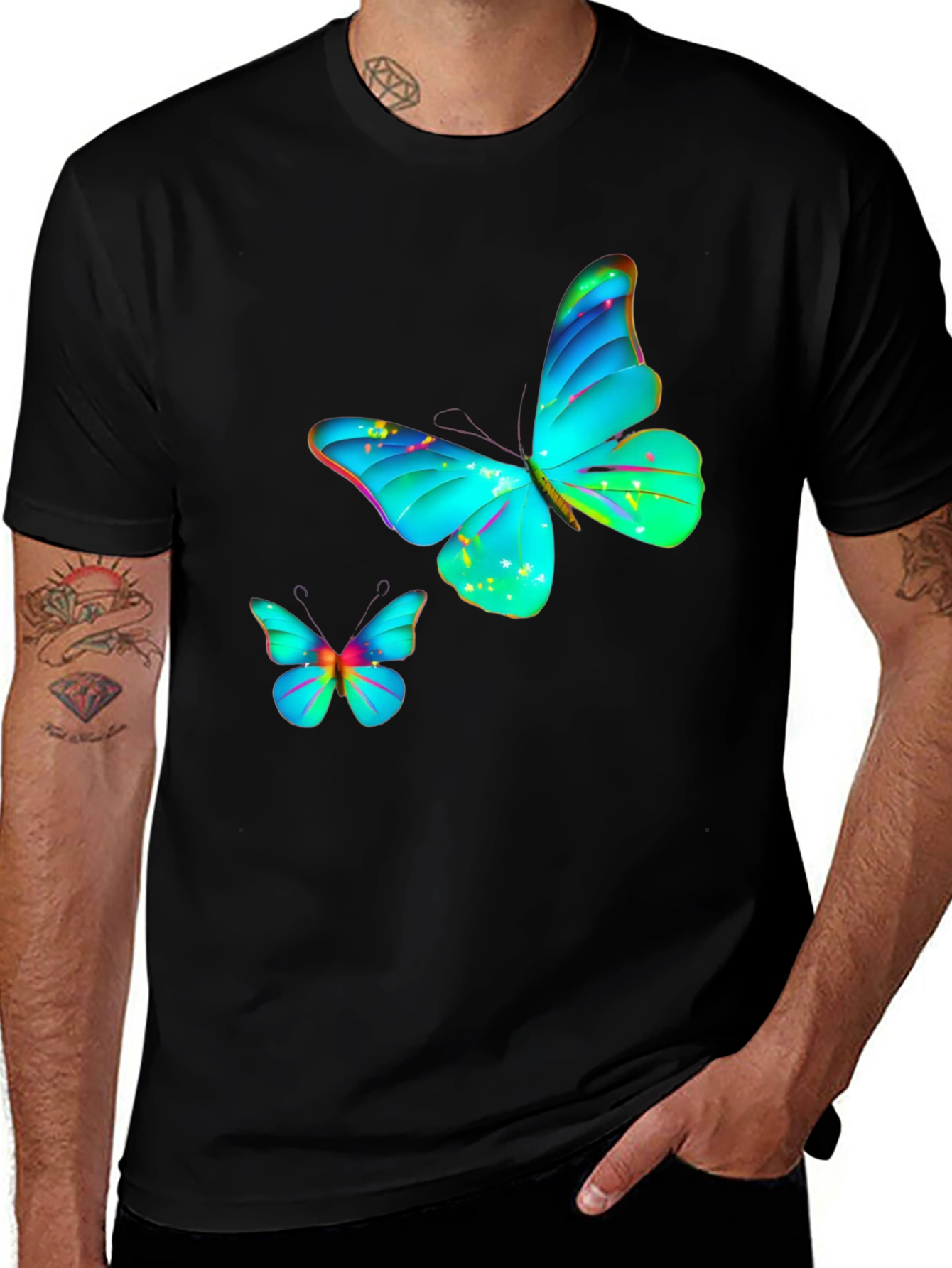 Variant 15 of Butterfly Graphic T-Shirt - Stylish Black Tee