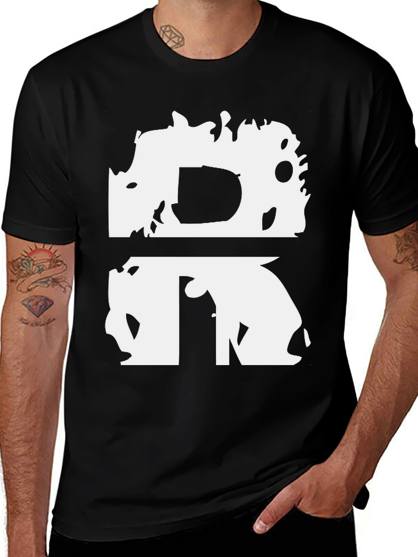 Variant 24 of Abstract Graphic Tee - Black Cotton Blend