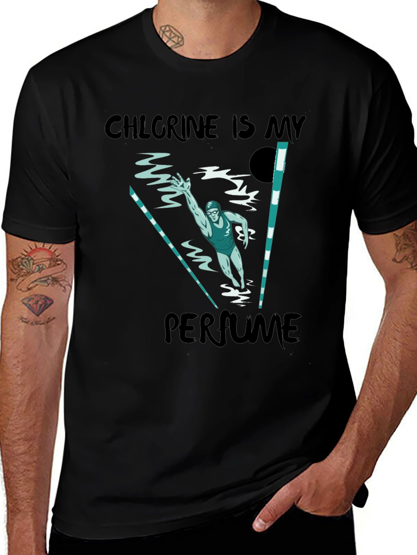 Variant 8 of Chlorine is My Perfume Black T-Shirt