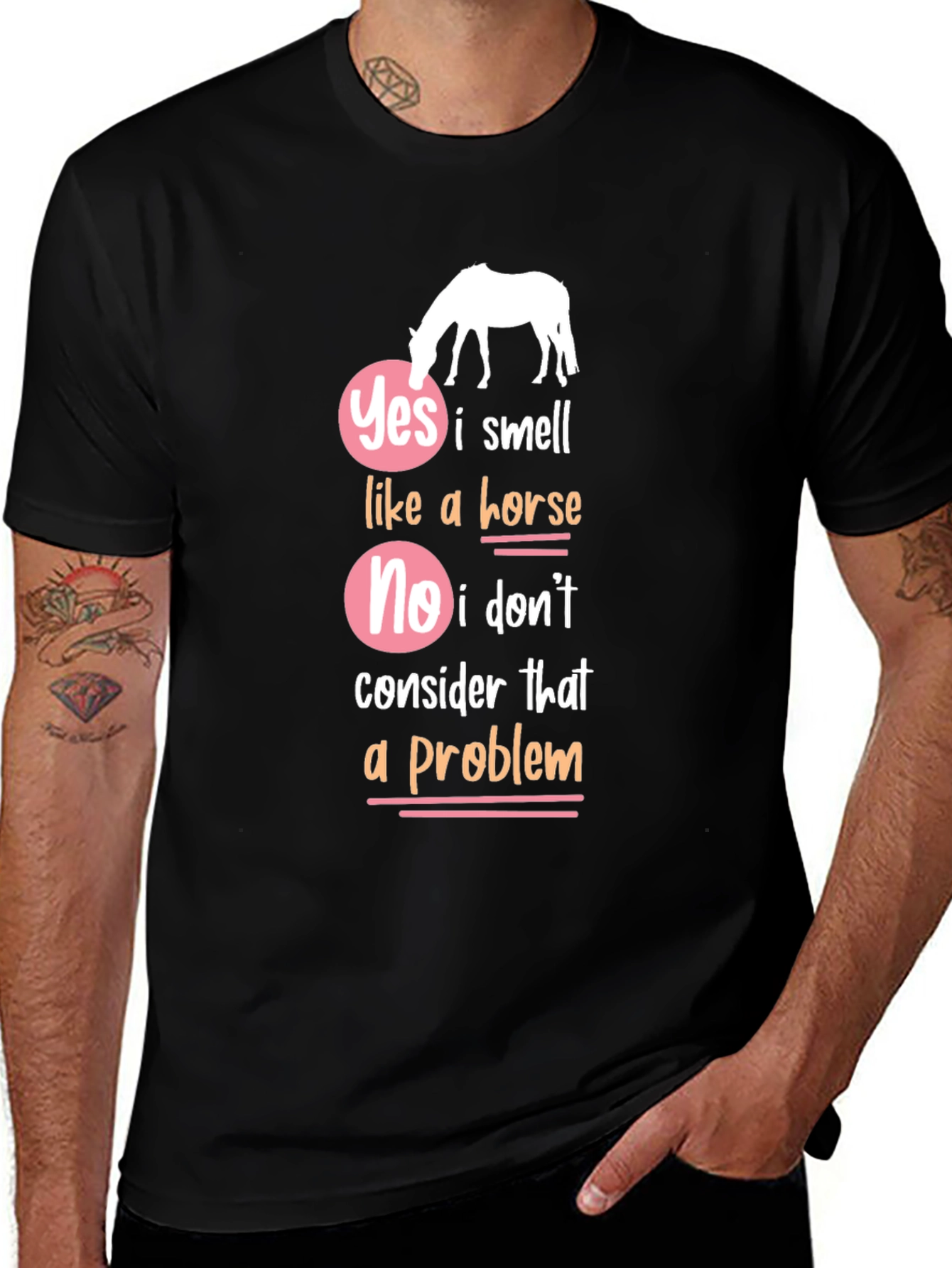 Variant 4 of Yes I Smell Like a Horse Funny Graphic T-Shirt