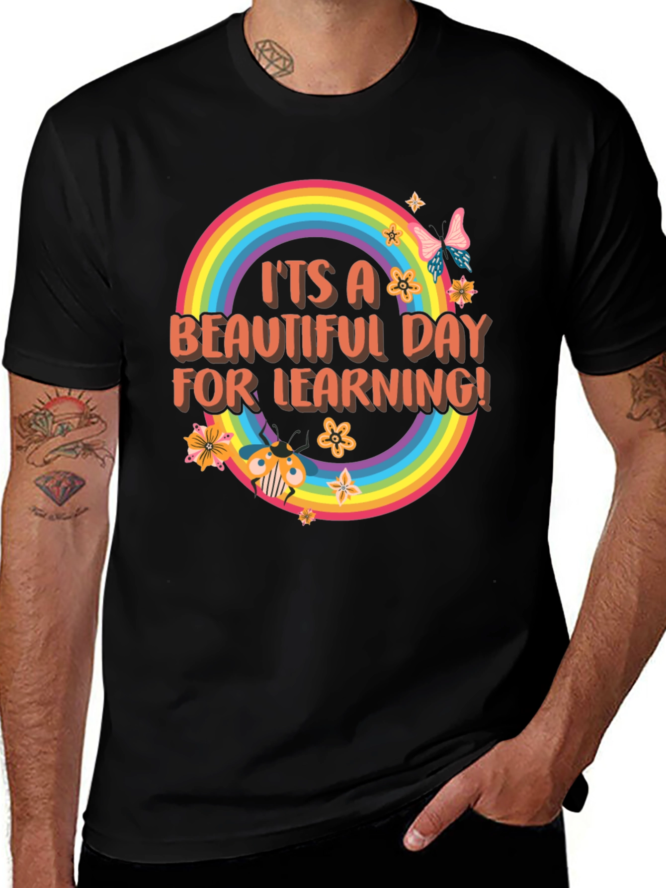 Variant 12 of It's A Beautiful Day For Learning Rainbow T-Shirt