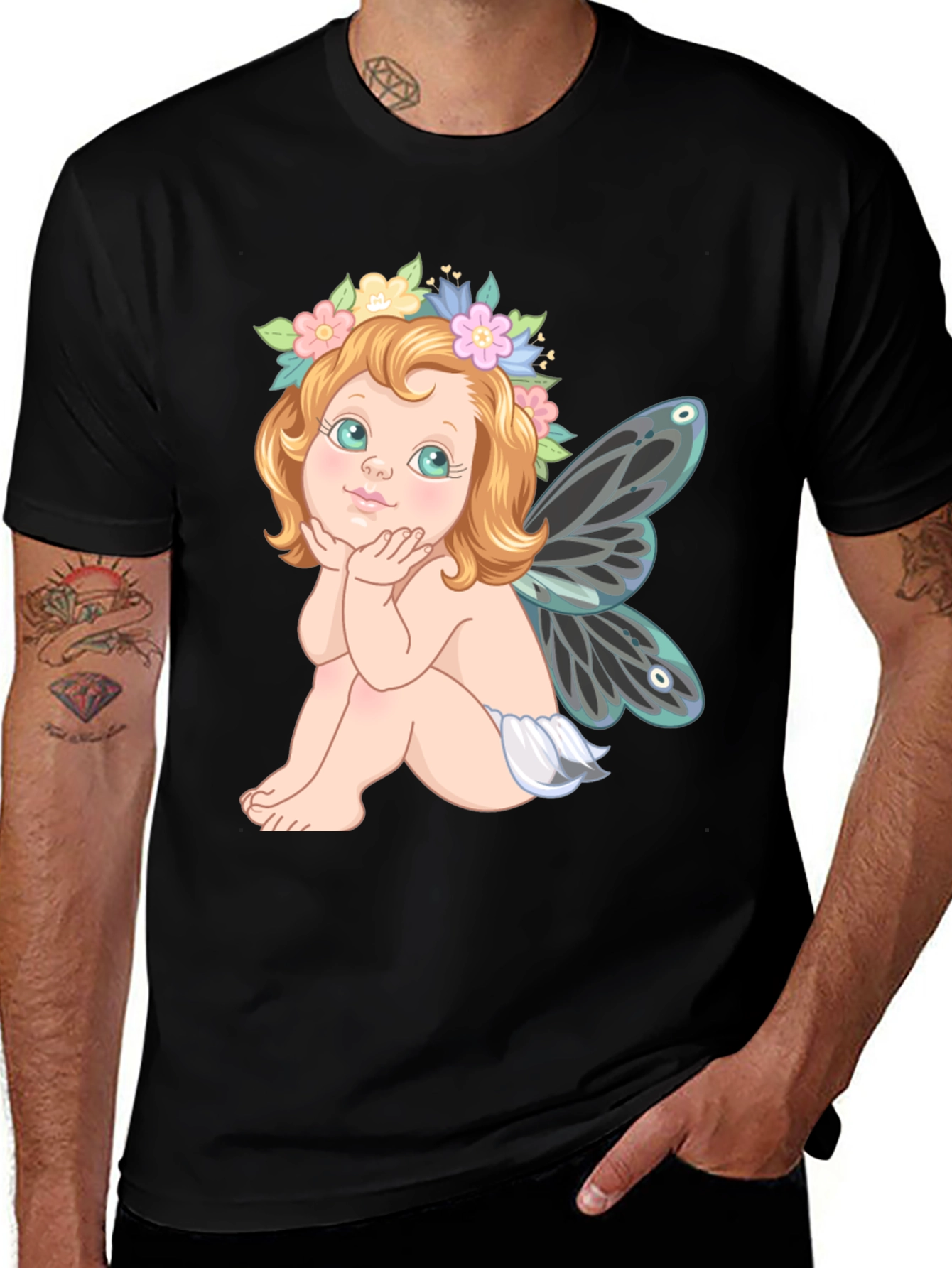 Variant 22 of Fairy Graphic Black T-Shirt