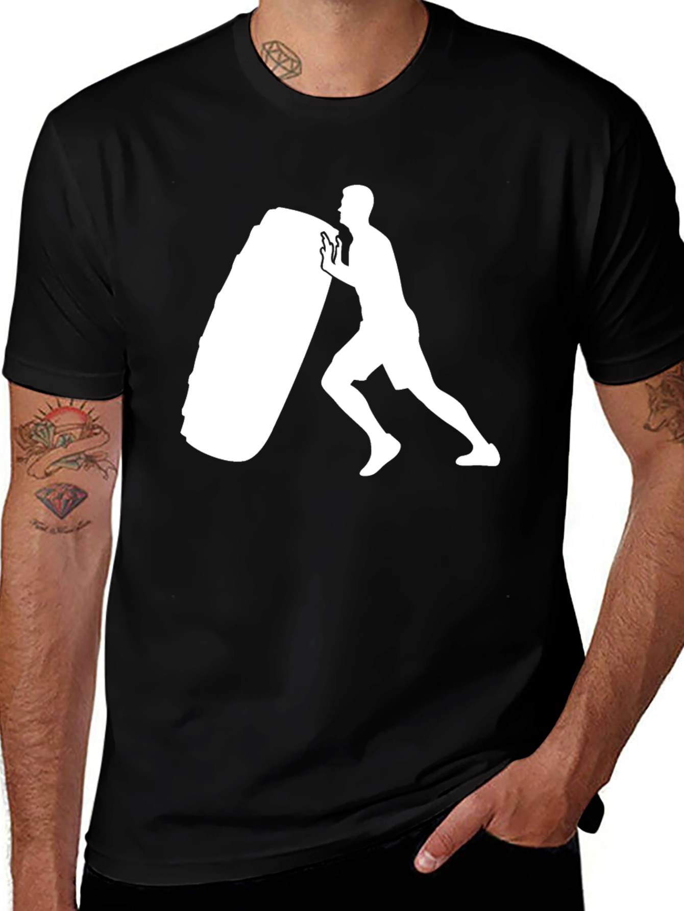 Variant 22 of Men's Black Tire Flip Graphic T-Shirt