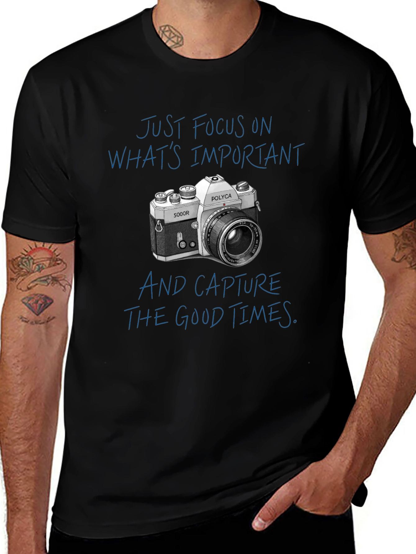 Black Focus On What's Important T-Shirt main image
